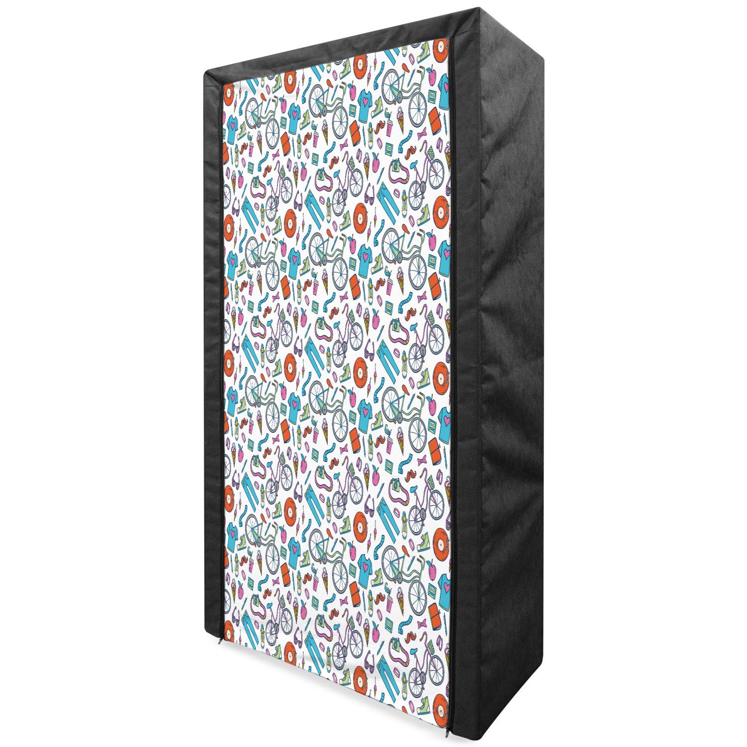 Ambesonne Portable Fabric Wardrobe for Bicycle Enthusiasts - 33.5