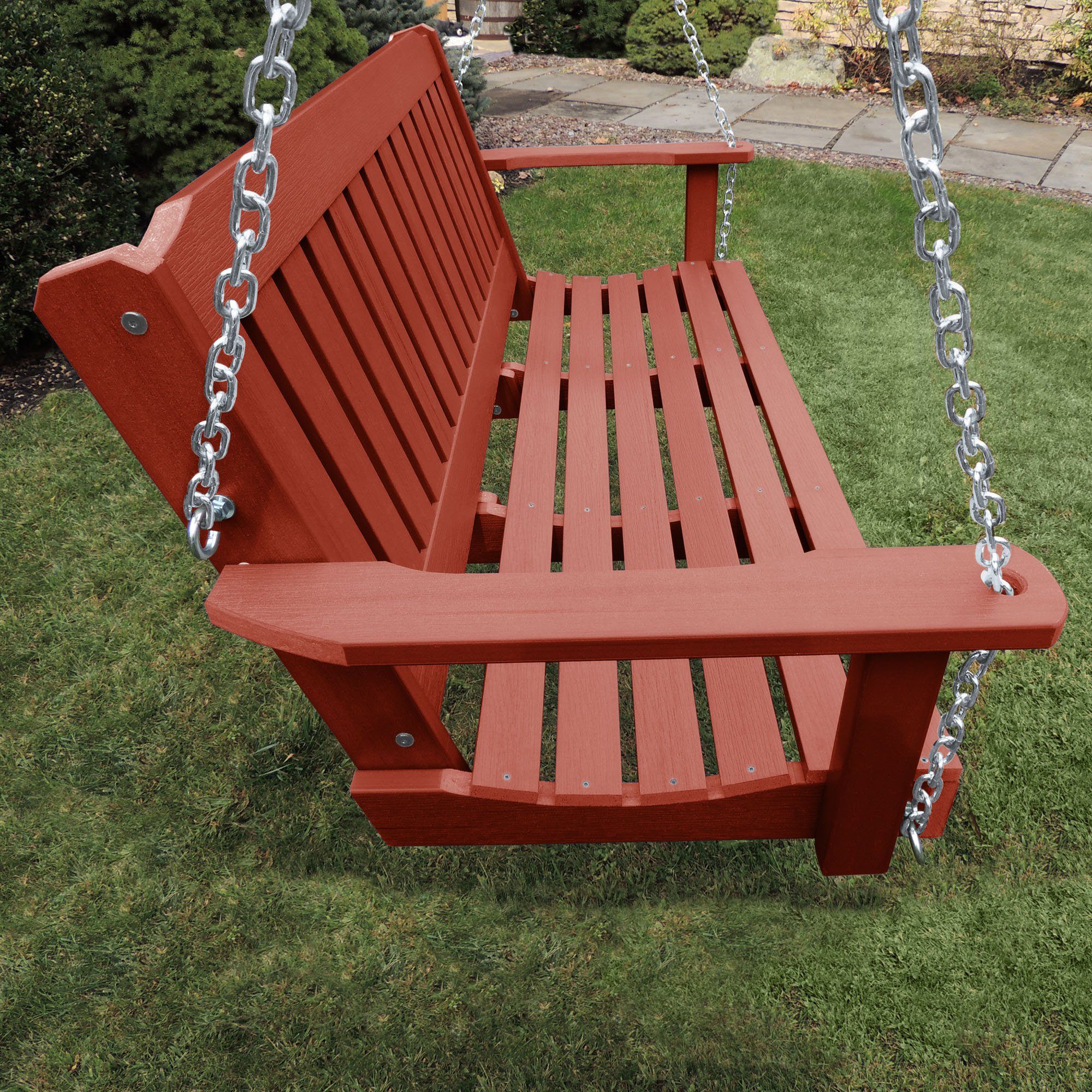 5ft Lehigh Porch Swing - Heavy Duty Outdoor Hanging Bench for Garden, Patio, Deck - Perfect for Relaxing & Lounging in Backyard, Front Porch or Balcony
