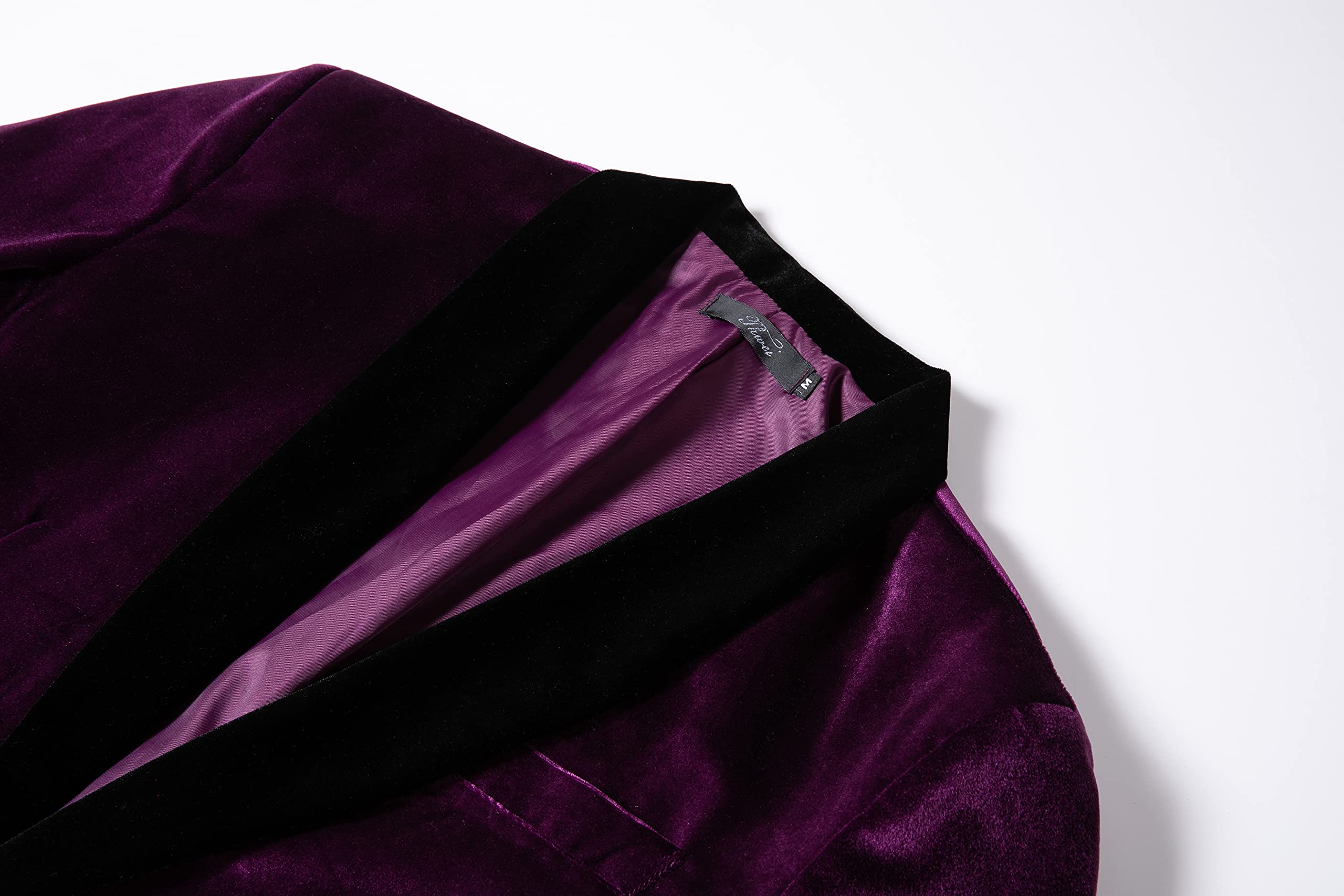 Men's Velvet Blazer Slim Fit One Button for Wedding & Party