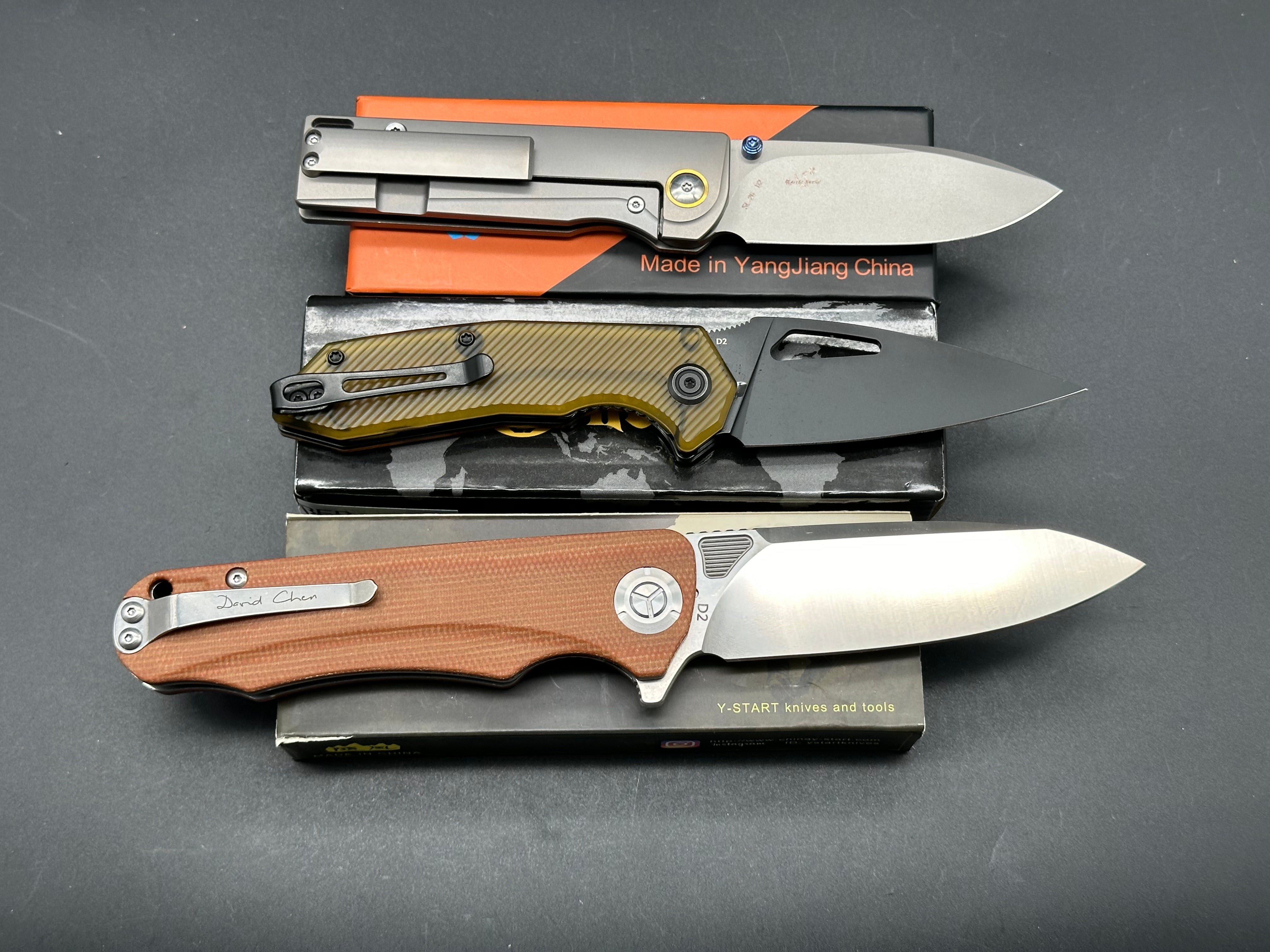 Best 3 Knife Combo Set - Y Start, Kubey & SixLeaf Folding Knives for Camping, Hiking & Outdoor Adventures