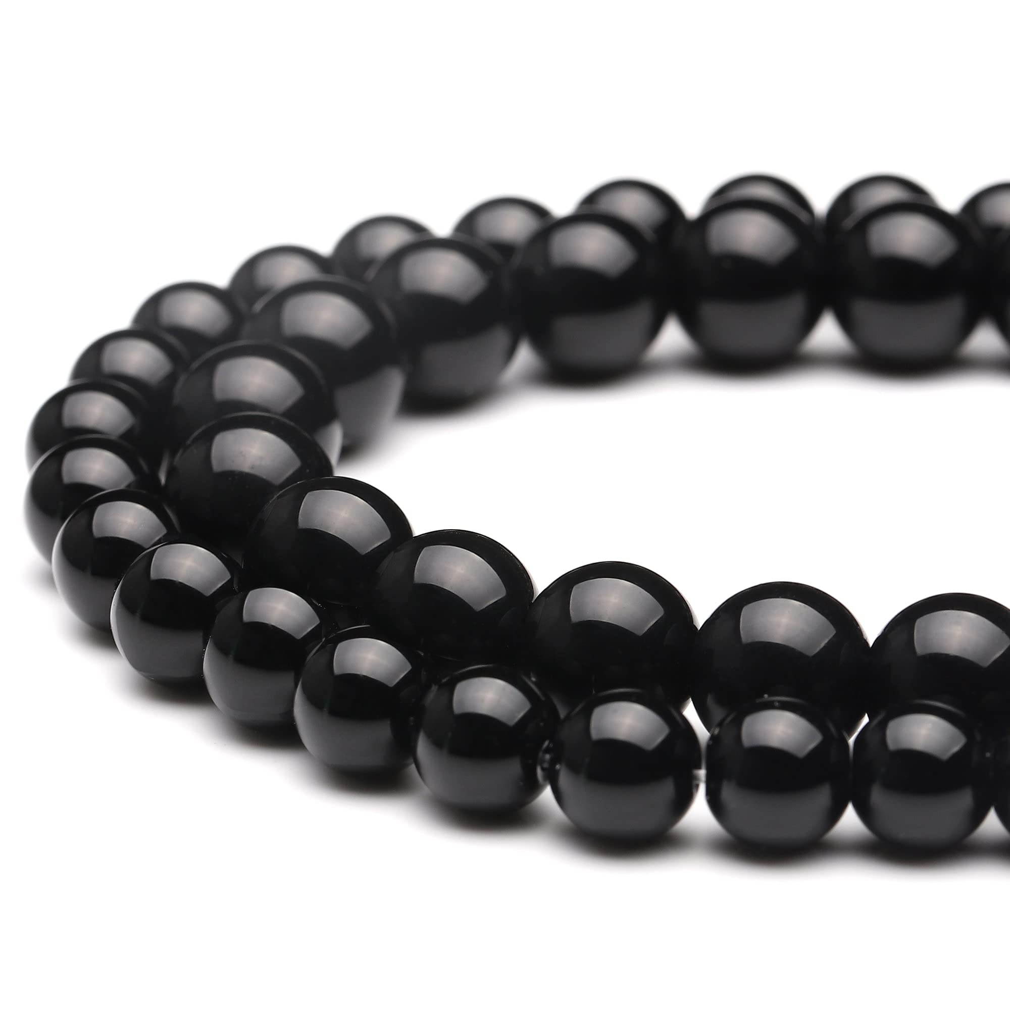 Youngbling 10mm Black Onyx Polished Round Gemstone Beads - Genuine Natural Stone Beads for Jewelry Making, DIY Bracelets & Necklaces (15 Inch Strand) - Perfect for Boho, Healing Crystal & Handmade Jewelry Designs