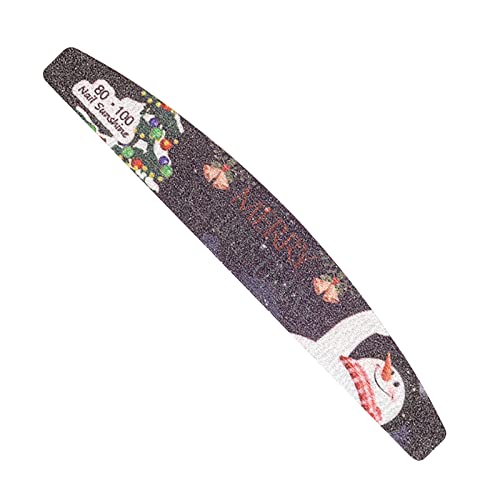 3-Sided Christmas Nail Buffer - Double Printed Washable for Holiday Manicures