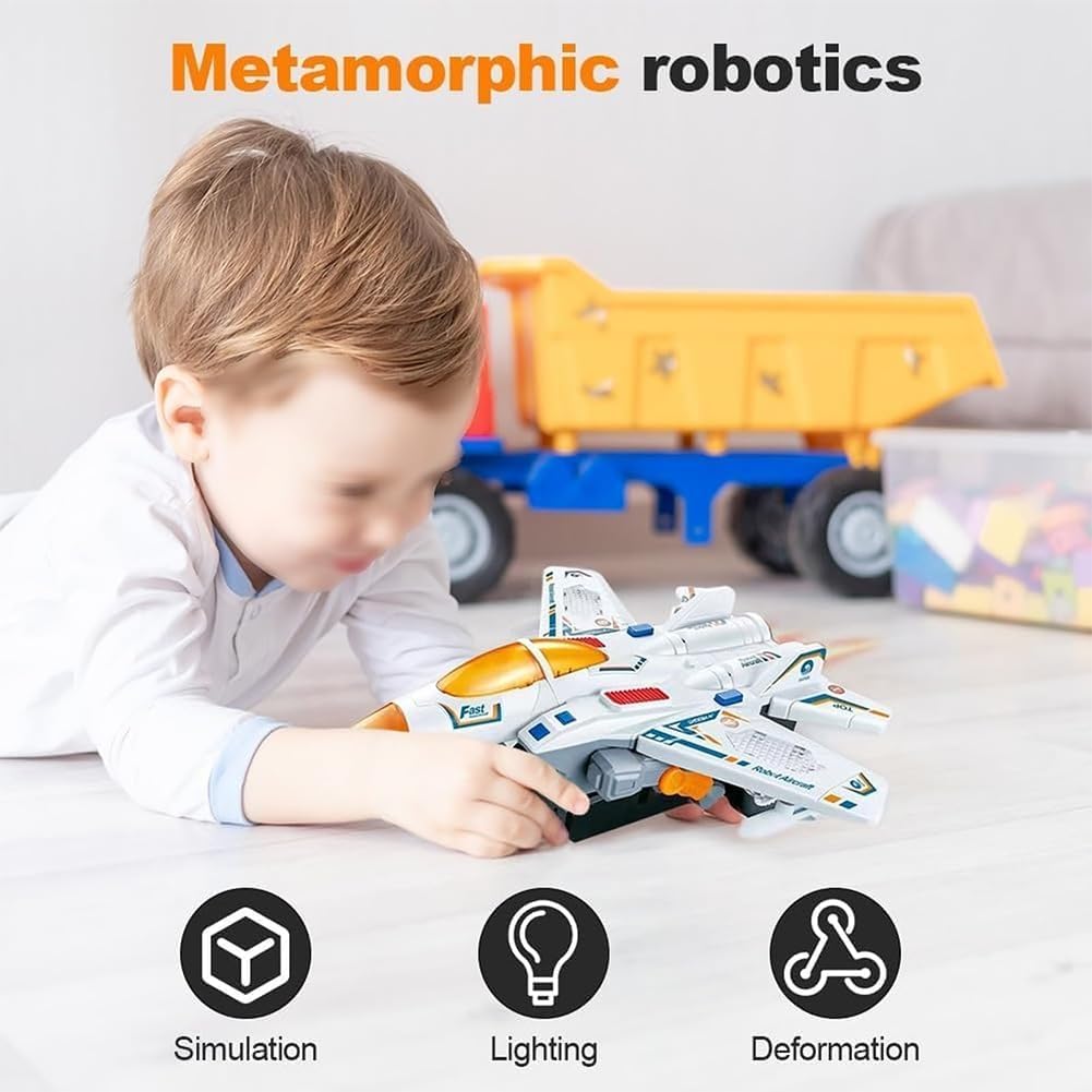 2024 Newest Transforming Police Toy Car - Electric Rotating Deformation Vehicle with LED Lights & Sound Effects | STEM Educational Toy for Kids | Perfect for Birthday Gifts & Pretend Play