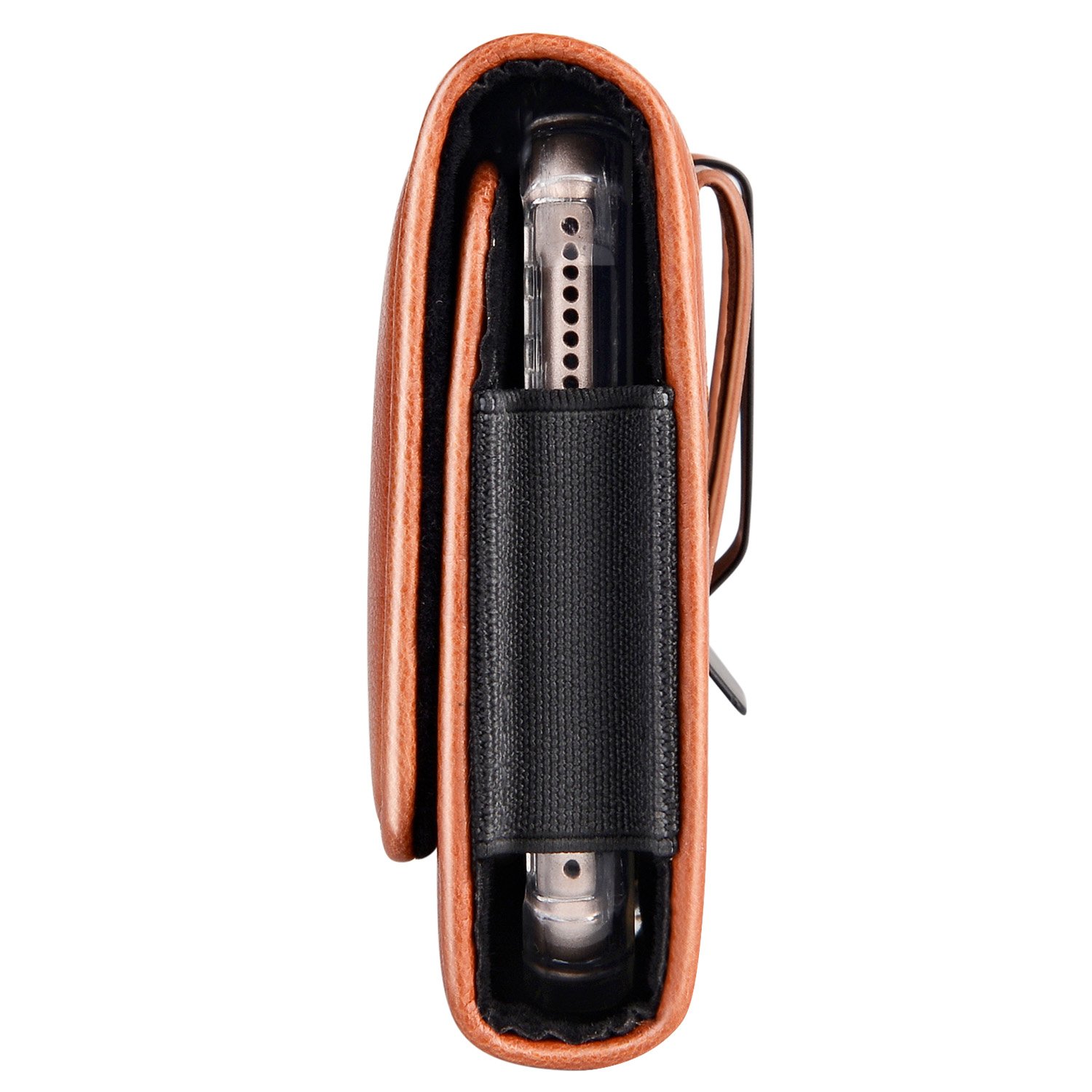 BECPLT Nylon Belt Clip Holster Case for iPhone 12 Pro/12/11 Pro/Xs/X - Durable Phone Pouch with Secure Clip (Brown) | Perfect for Outdoor Activities, Work & Everyday Carry
