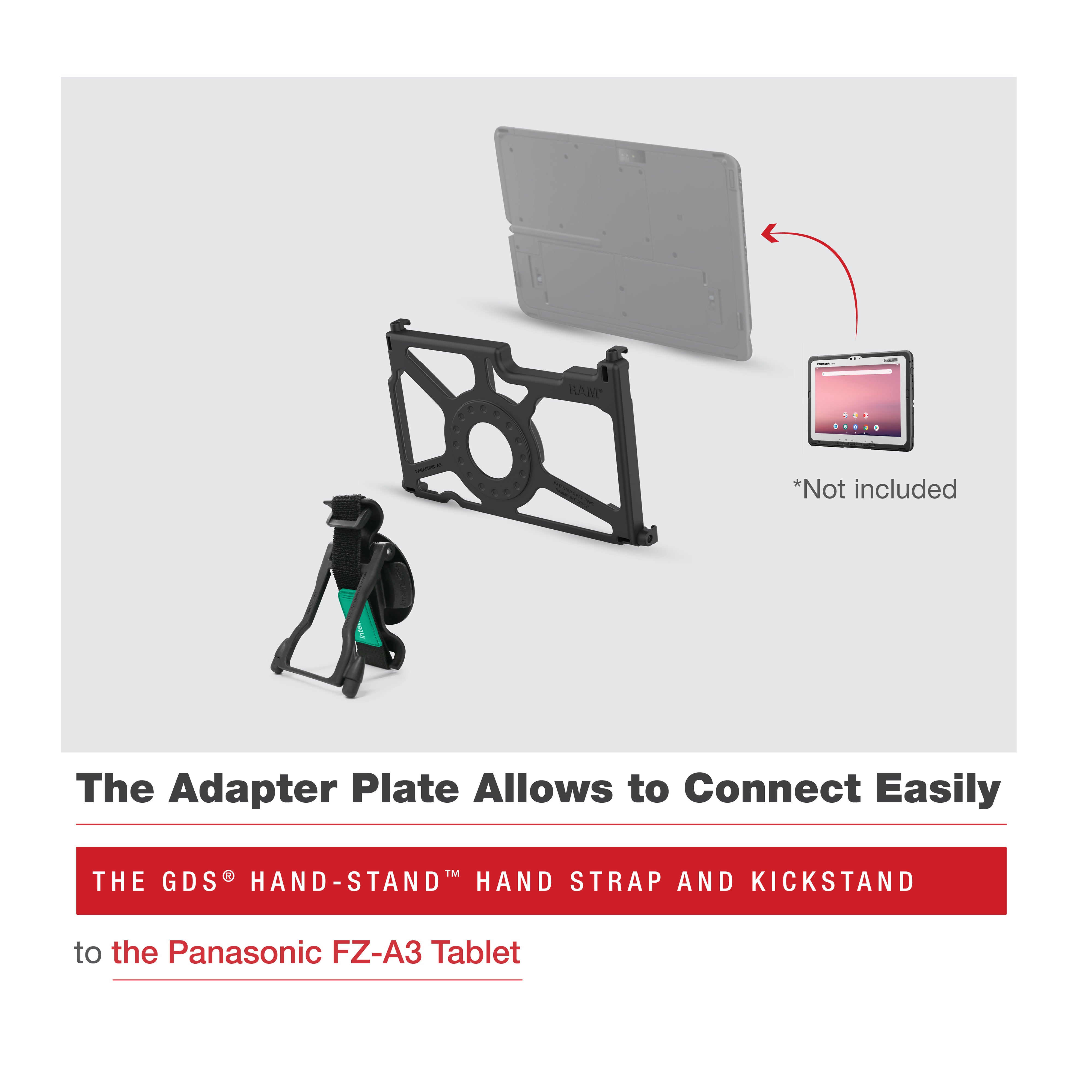 GDS® Hand Stand™ for Panasonic FZ A3 (RAM GDS HS1 PAN16U) - Durable Phone Mount for Car Dashboard - Perfect for Hands-Free Navigation & Safe Driving