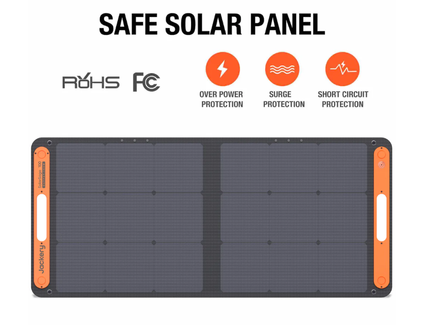 Jackery SolarSaga 100W Portable Solar Panel for Camping, RV, Off-Grid Power - High Efficiency Foldable Solar Charger with USB Output for Phones, Laptops, Outdoor Adventures