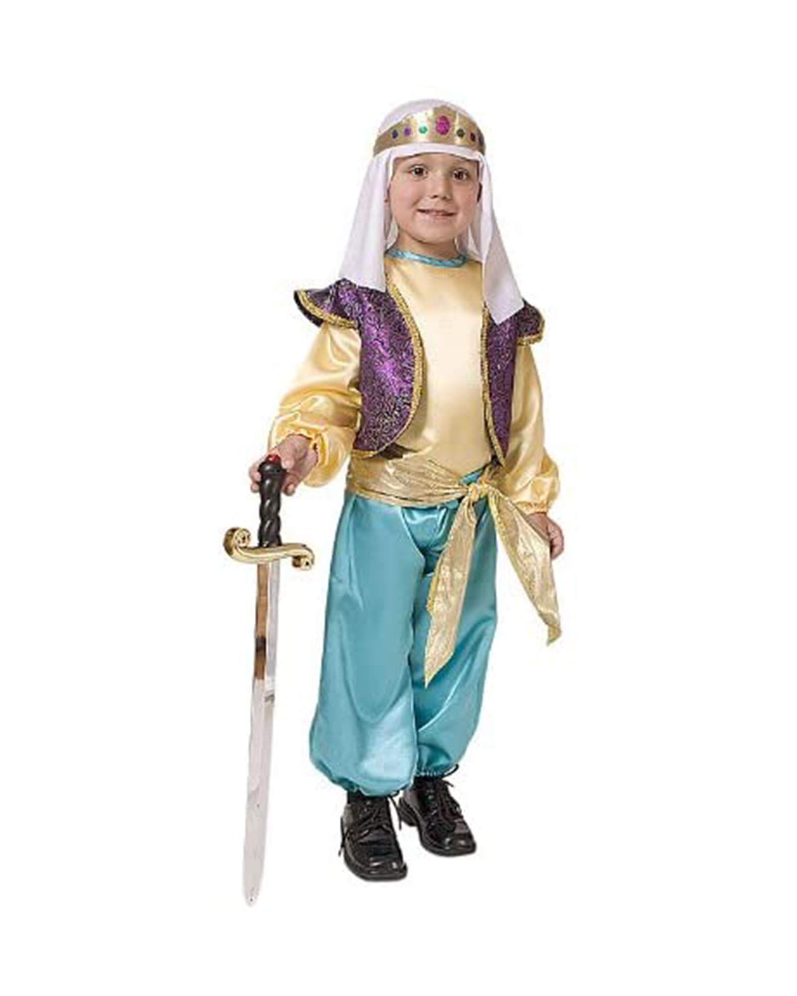 Arabian Sultan Boys Costume for Kids - Authentic Middle Eastern Prince Outfit by Dress Up America | Perfect for Halloween, Cosplay & Theme Parties