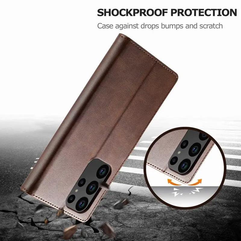 Samsung Galaxy S24 Plus Wallet Case - Premium Vegan Leather Phone Cover with Card Slots for Credit Cards & ID - Perfect for Daily Use, Travel, and Business