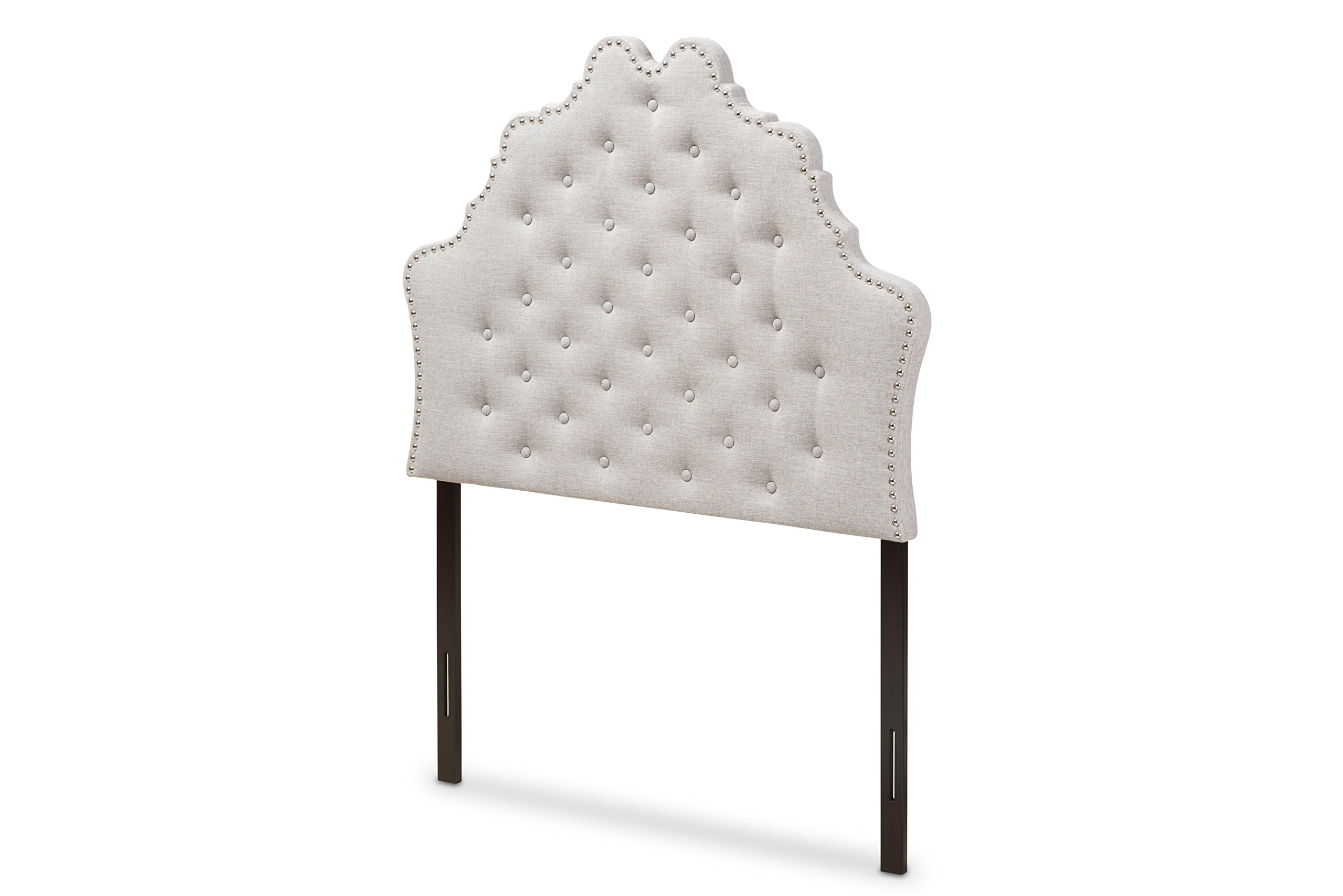 Baxton Studio Matilda Modern Fabric Twin Size Headboard - Greyish Beige Upholstered Bed Headboard for Bedroom Decor, Perfect for Contemporary Home, Apartment and Dorm Room