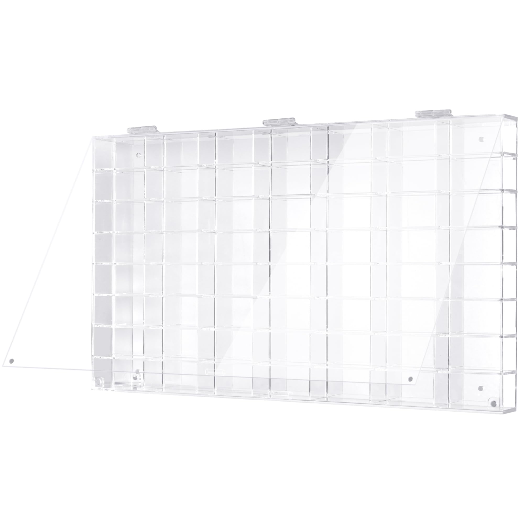 56-Slot 1/64 Scale Diecast Car Display Case with Door - Wall Mount Matchbox & Hot Wheels Organizer Cabinet for Toy Car Collection - Perfect for Home Decor, Gift Display, and Model Car Storage
