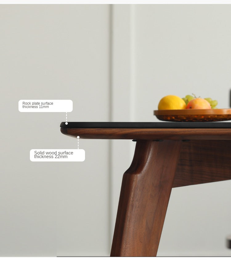 Premium Black Walnut Solid Wood Dining Table - Handcrafted North American Hardwood, Rustic Farmhouse Style for Dining Room & Kitchen Decor