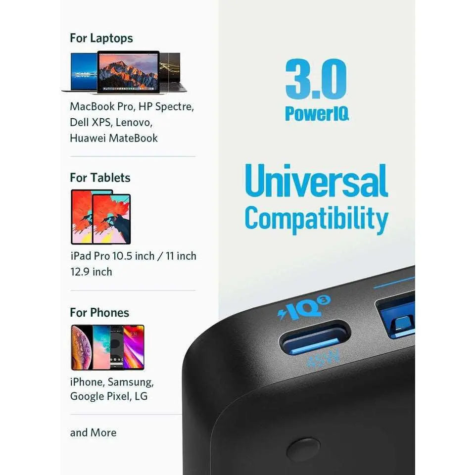 543 Powerport Atom III 65W USB C GaN Fast Charger - Compact Wall Charger for iPhone 15/14/13, Samsung Galaxy, MacBook, iPad - Perfect for Travel, Office & Home Use
