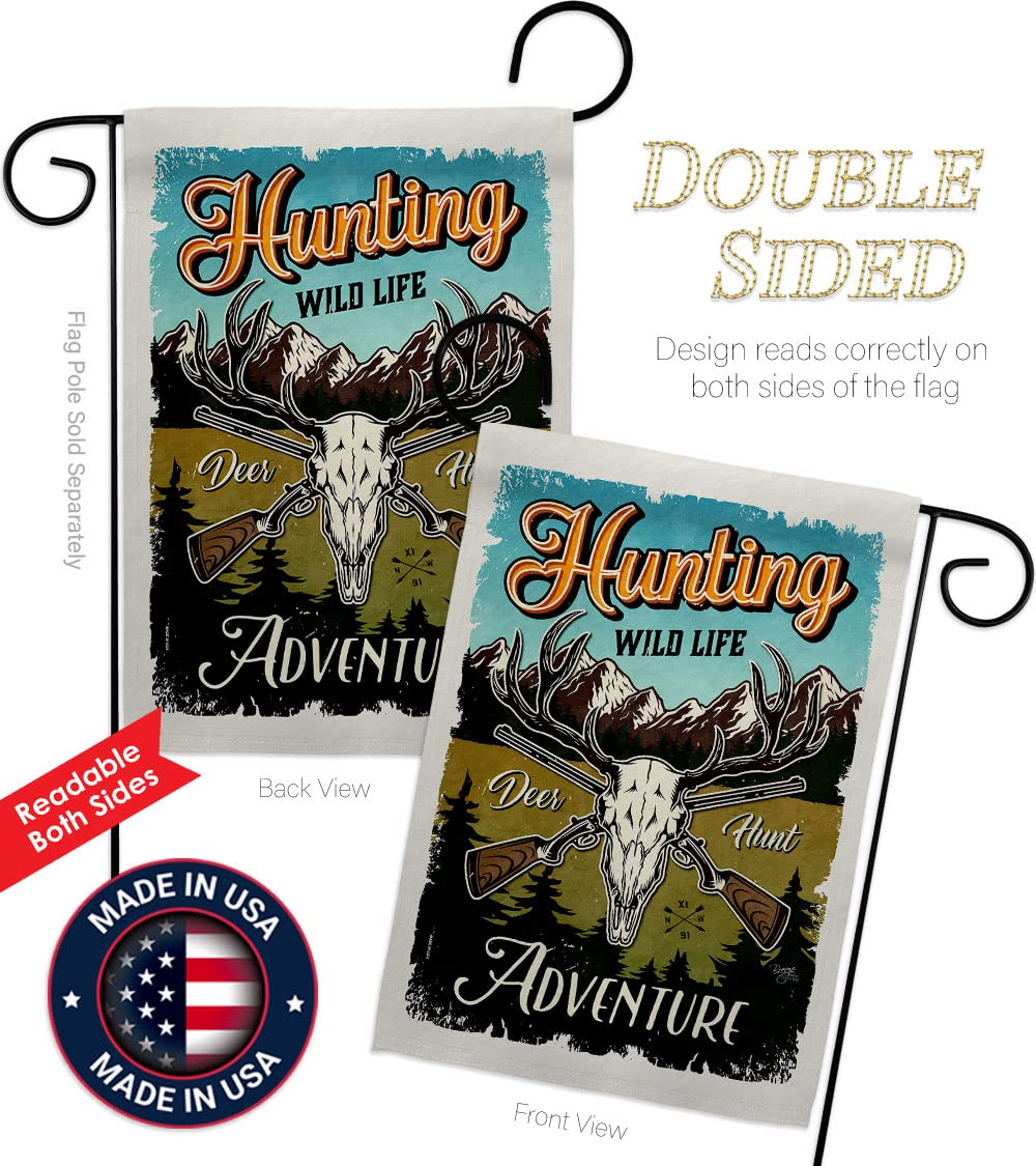 Wildlife Adventure Garden Flag Set - Double-Sided Outdoor Decor with Deer, Bear & Wolf Designs - Made in USA - Perfect for Yard, Farmhouse & Nature-Themed Home Decor