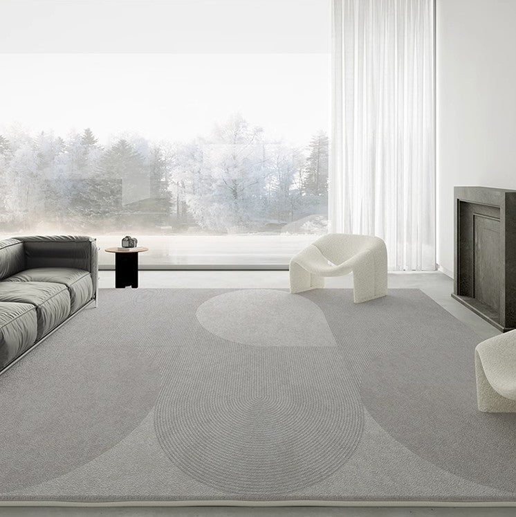 Modern Geometric Grey Area Rug - Contemporary Abstract Design for Living Room, Dining Room & Home Decor - Perfect for Boho, Scandinavian & Minimalist Interior Styles