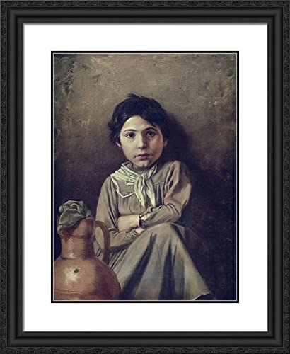 Black Ornate Wood Frame with Double Matting