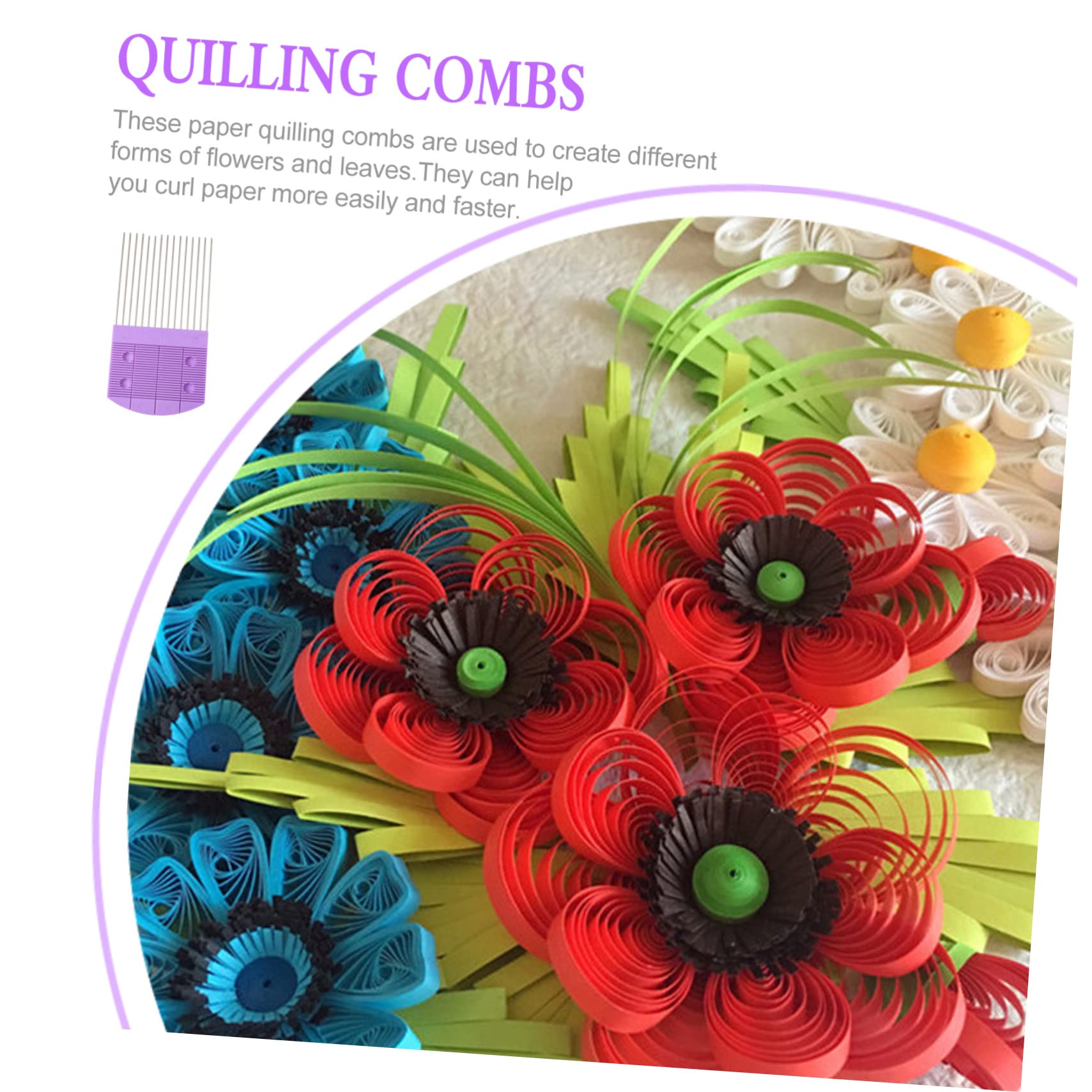 6-Piece DIY Quilling Tools Set - Paper Craft Combs, Crimper Pins, Weaving Supplies for Scrapbooking, Card Making & Home Decor (Purple)