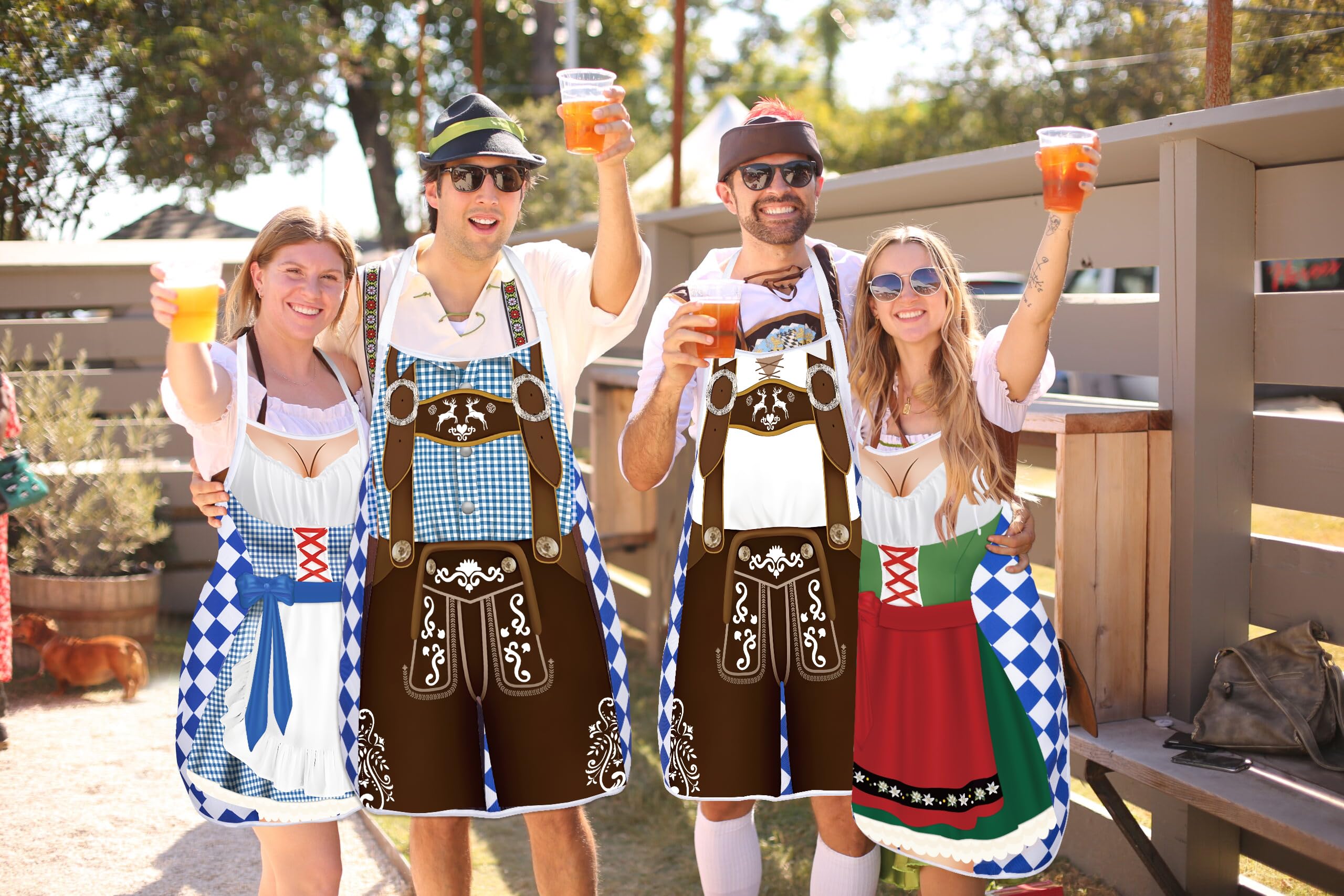 Oktoberfest Couples Apron Set - German Beer Festival Cooking Aprons for Couples - Perfect for Oktoberfest Parties, BBQ, Grilling & Kitchen Decor