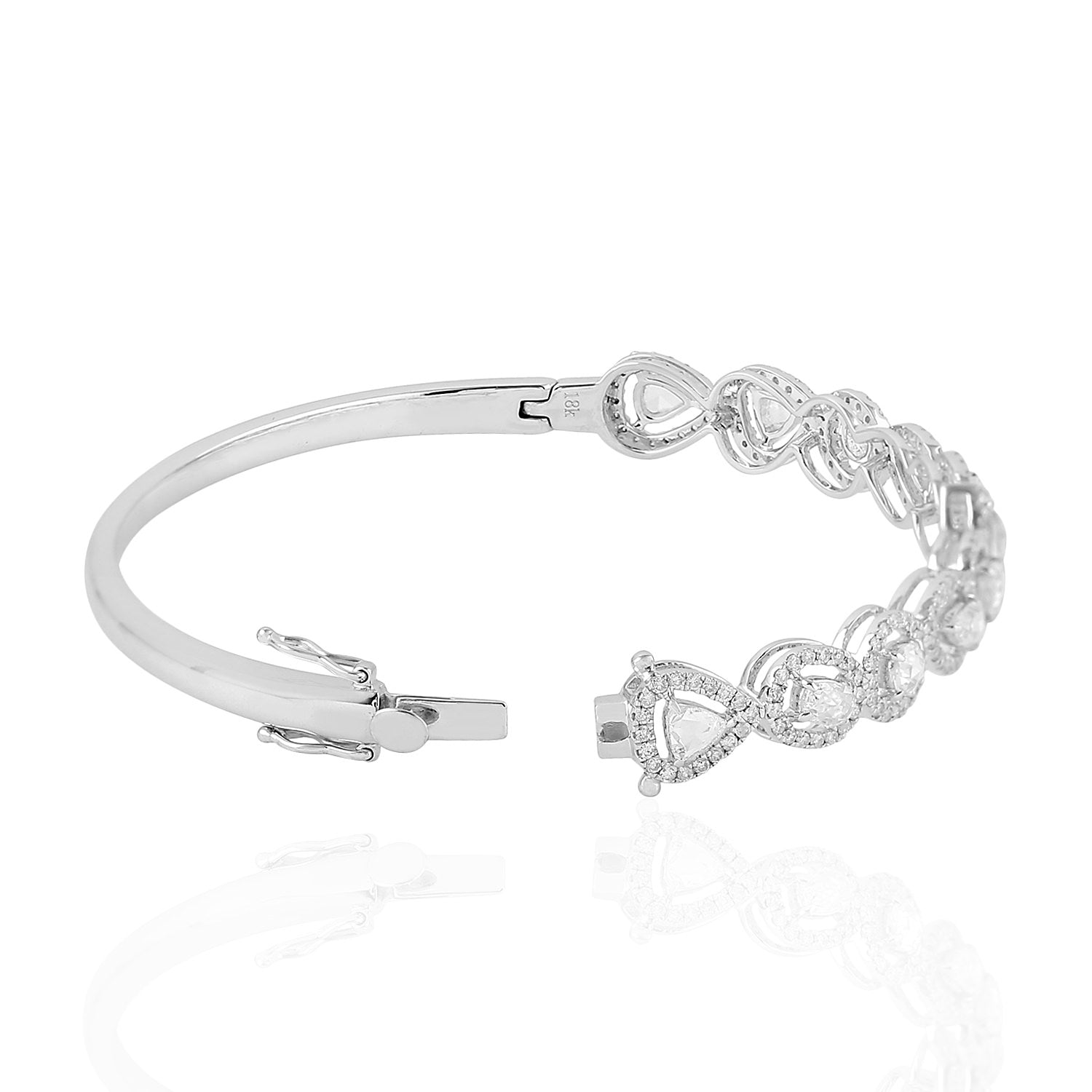 18K White Gold Natural Diamond Bangle for Women - Elegant Jewelry Gift for Anniversary, Birthday & Special Occasions