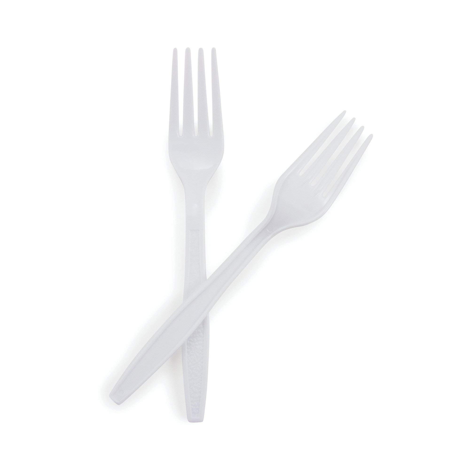 McKesson Heavy Duty Disposable Plastic Forks - 1000 Count, White - Perfect for Parties, Picnics & Catering Events