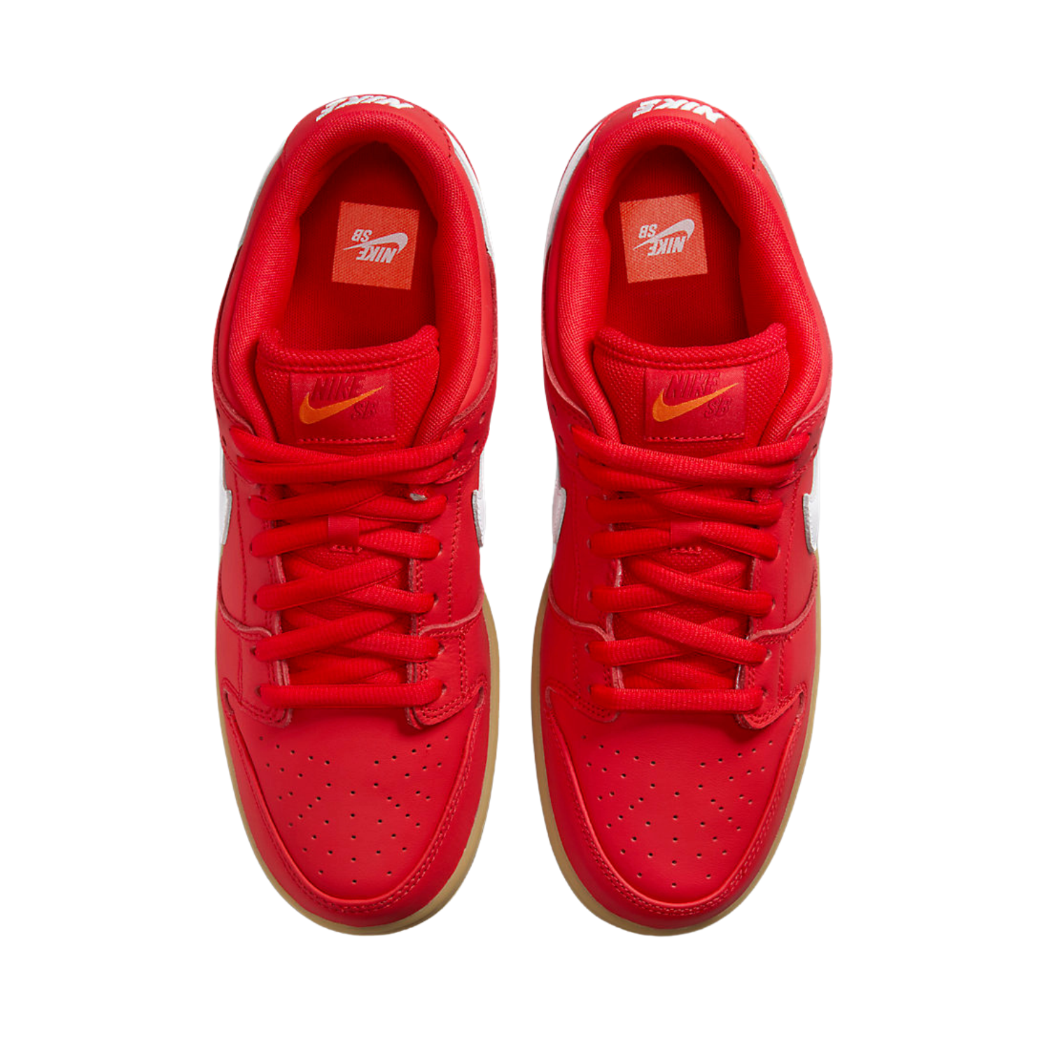 Nike SB Dunk Low Sneakers - University Red, White & Gum Light Brown - Men's Skateboarding Shoes for Gym & Street Wear