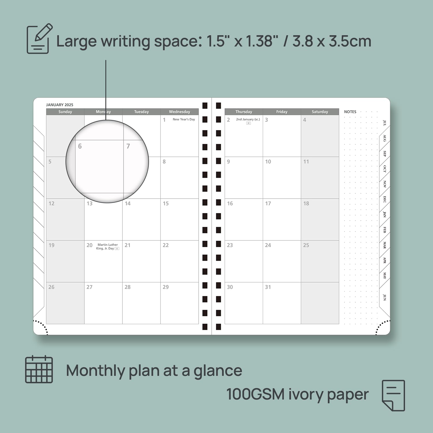 POPRUN 2024-2025 Academic Planner (6.5'' x 8.5'') - July 2024 to June 2025 Weekly & Daily Calendar with Hourly Time Slots, Leather Bound Appointment Book for Time Management & Productivity - Perfect for Students, Professionals & Office Use (Brown)