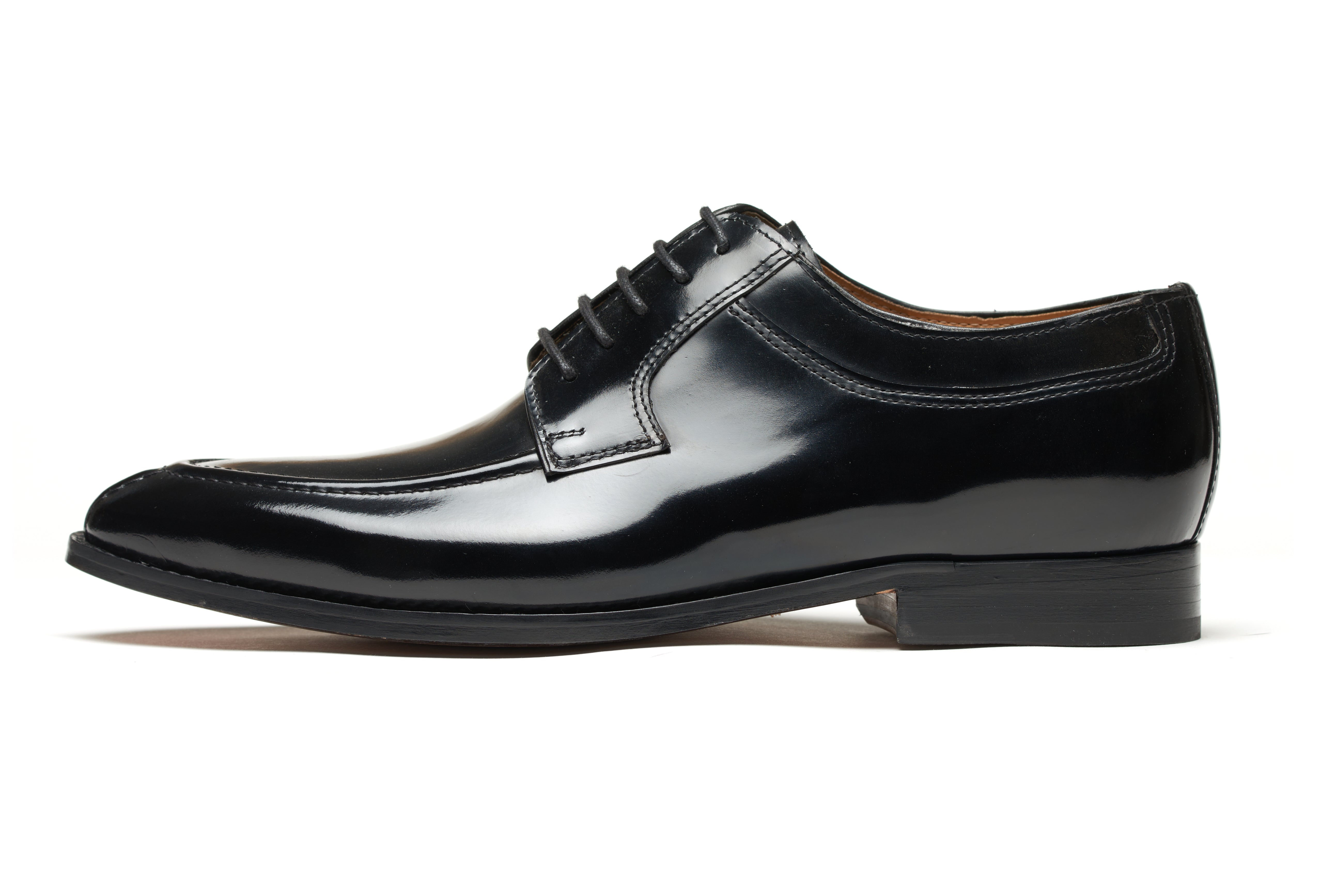 Premium High Gloss Black Split Toe Derby Shoes - Elegant Men's Dress Shoes for Business, Formal Events & Special Occasions
