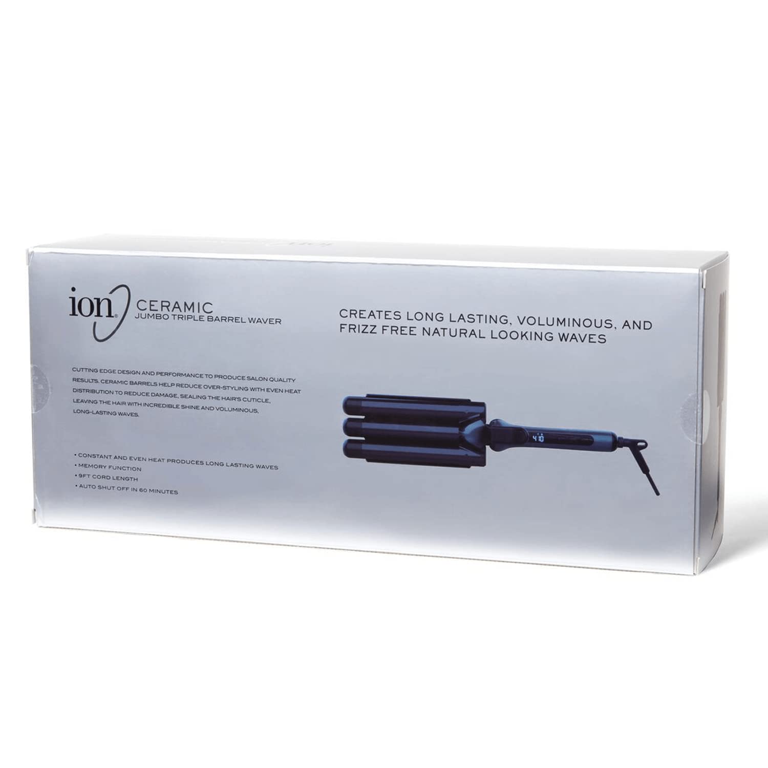 Ion Ceramic Jumbo Triple Barrel Waver Hair Curler - Professional Salon Quality Styling Tool for Long & Thick Hair, Perfect for Beach Waves, Loose Curls & Voluminous Hairstyles (Great for Weddings, Parties & Everyday Styling)