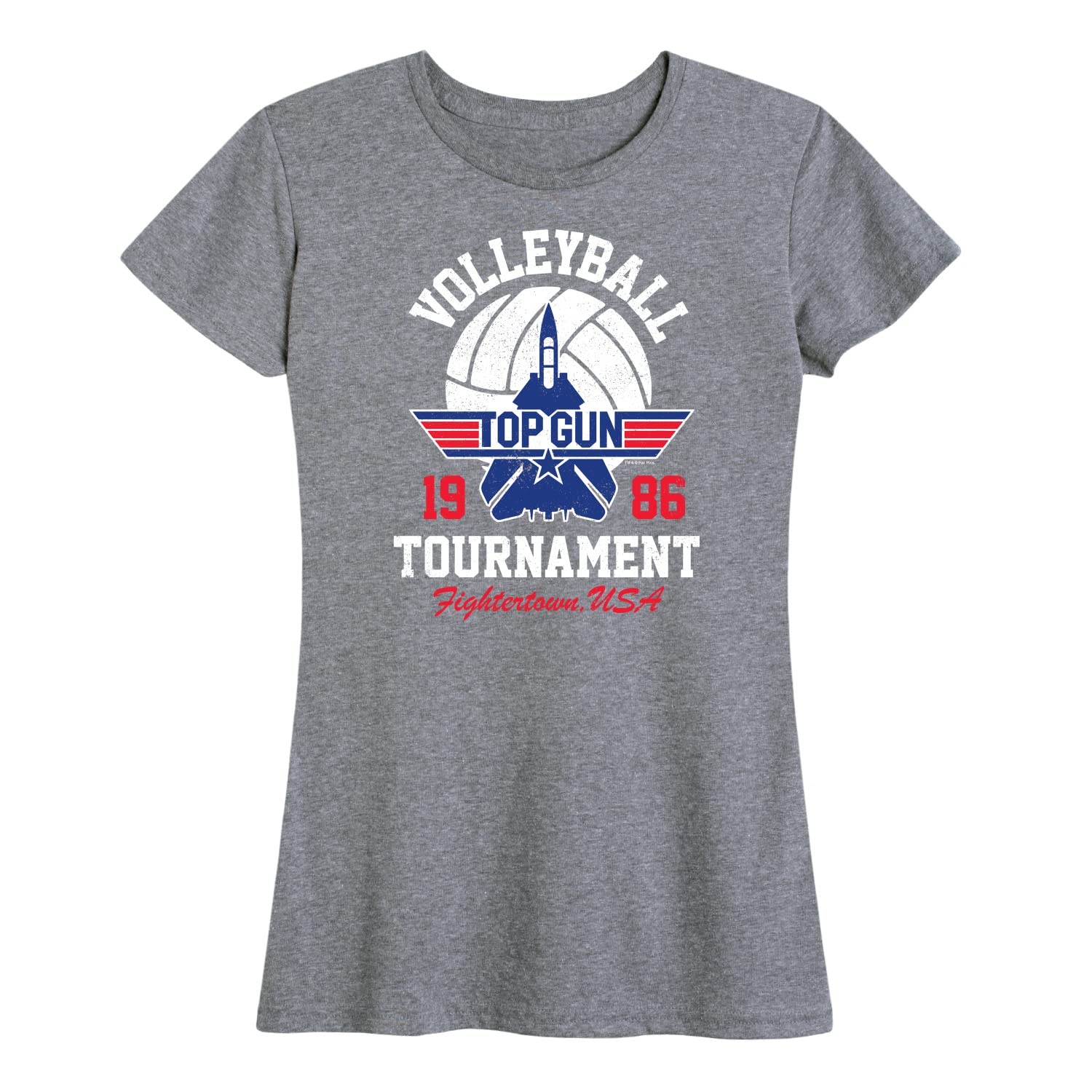 HYBRID APPAREL Top Gun Volleyball Tournament Women's Short Sleeve Graphic Tee - Soft Cotton Vintage Style T-Shirt for Sports Fans, Casual Wear & Gifts