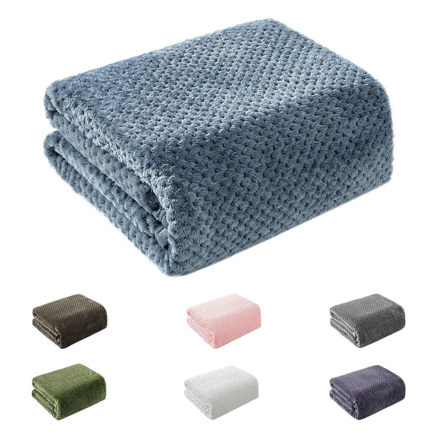 LYENDOS Soft & Warm Pet Blanket for Dogs & Cats - 47x40 Inch Cozy Fleece Throw for Couches, Beds, Travel & Outdoor Use - Medium Size Blue Blanket for Pets - Perfect for Cuddling, Lounging & Cold Weather Comfort