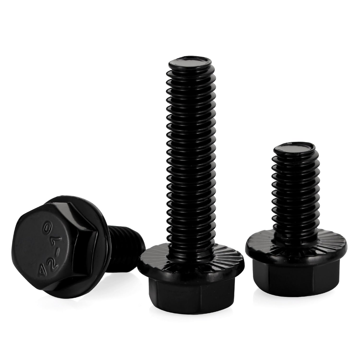 Stainless Steel A2 Black Hex Bolts DIN 6921 - 15 PCS for Machinery & Automotive