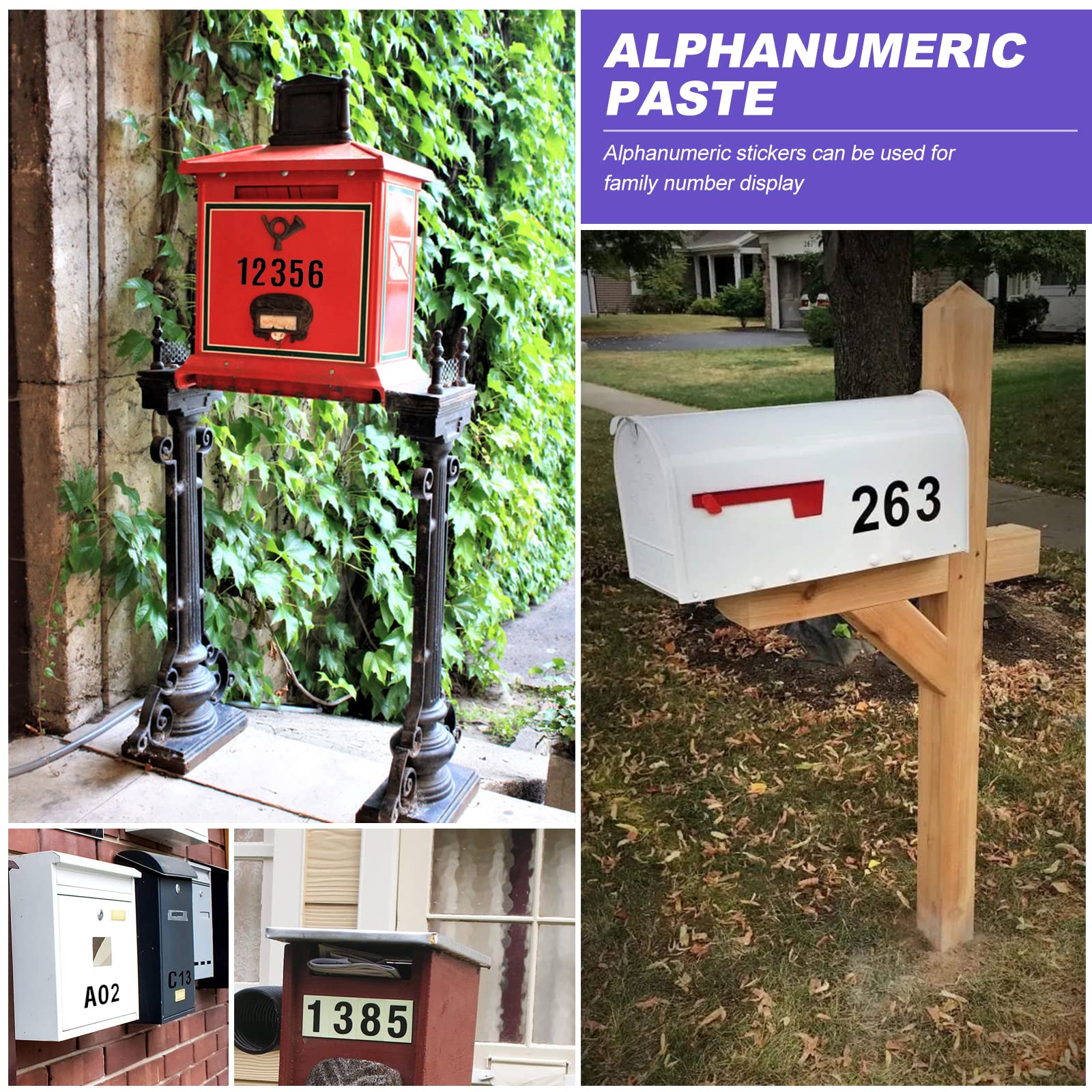 Vinyl Letter Number Stickers - 10 Sheets Black Alphabet & Number Decals for Mailbox, Signs, DIY Crafts - Waterproof Outdoor Stickers for Address Plaques, Windows, and Home Decor