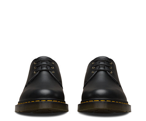 Dr. Martens 3 Eye Vegan 1461 Shoes - Black Vegan Leather Lace-Up Boots for Men & Women | Perfect for Casual Wear, Work & Outdoor Activities