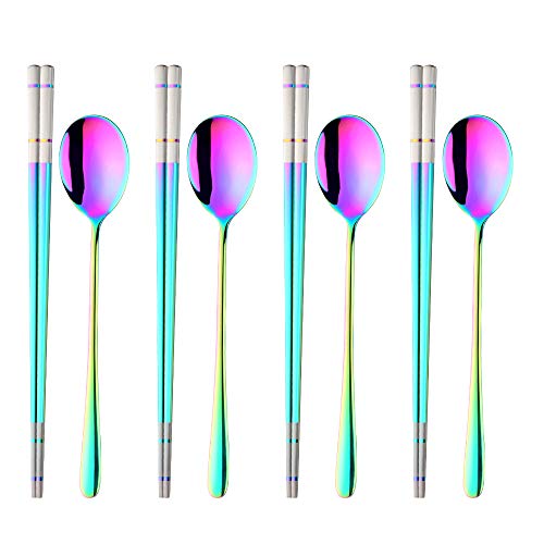 rainbow-square chopstick and spoon