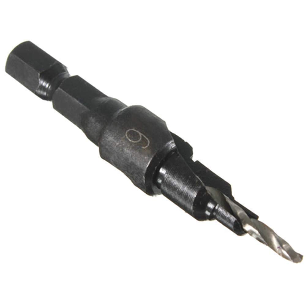 5PCS HSS Countersink Drill Bit Set - Hex Shank Woodworking Screw Reamer Tools for Metal, Wood & Plastic - Perfect for DIY Projects & Professional Use