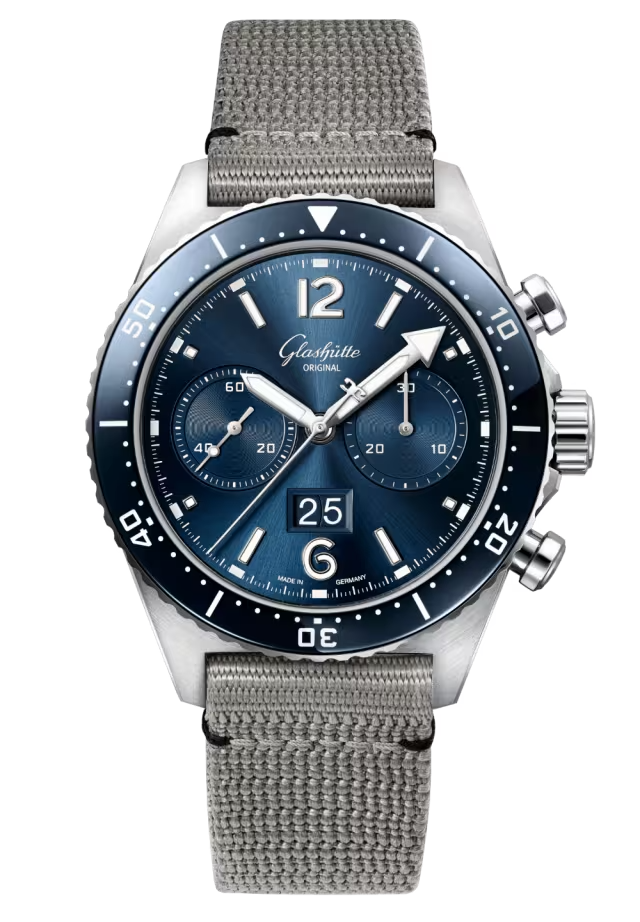 Glashutte Original Spezialist SeaQ Chronograph Stainless Steel Men's Diver Watch - Luxury Waterproof Timepiece for Professional Diving, Business & Formal Occasions