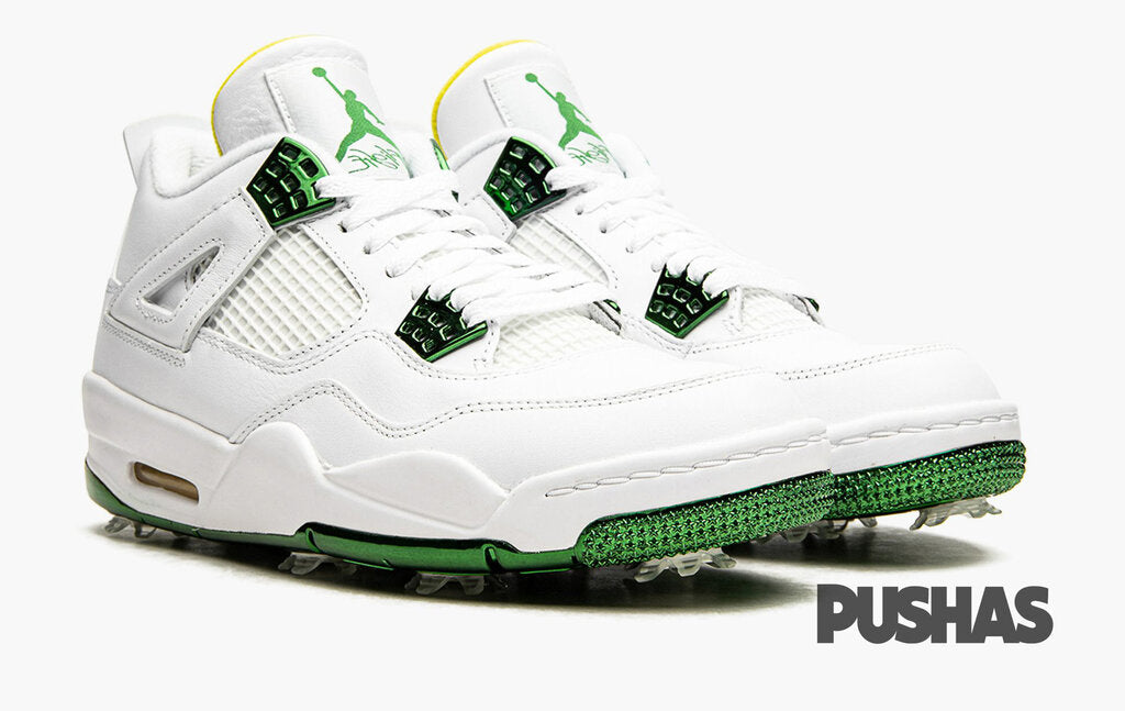 Air Jordan 4 Retro Golf Shoes 'Metallic Green' (2021) - Men's Basketball-Inspired Golf Sneakers for Comfort & Style on the Course