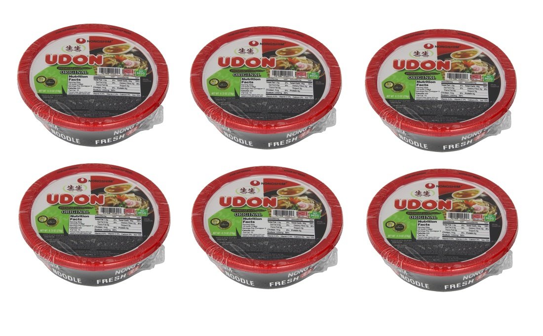 Nongshim Udon Premium Noodle Soup Original Flavor - 6 Pack (9.73 Oz Each) | Authentic Korean Instant Noodles | Quick & Easy Meal for Lunch, Dinner or Snack
