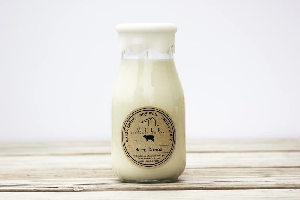 Wild Honeysuckle Scented Milk Bottle Candle - 12.5oz Soy Wax for Home Decor, Gift & Relaxation - Perfect for Bedroom, Bathroom and Romantic Ambiance