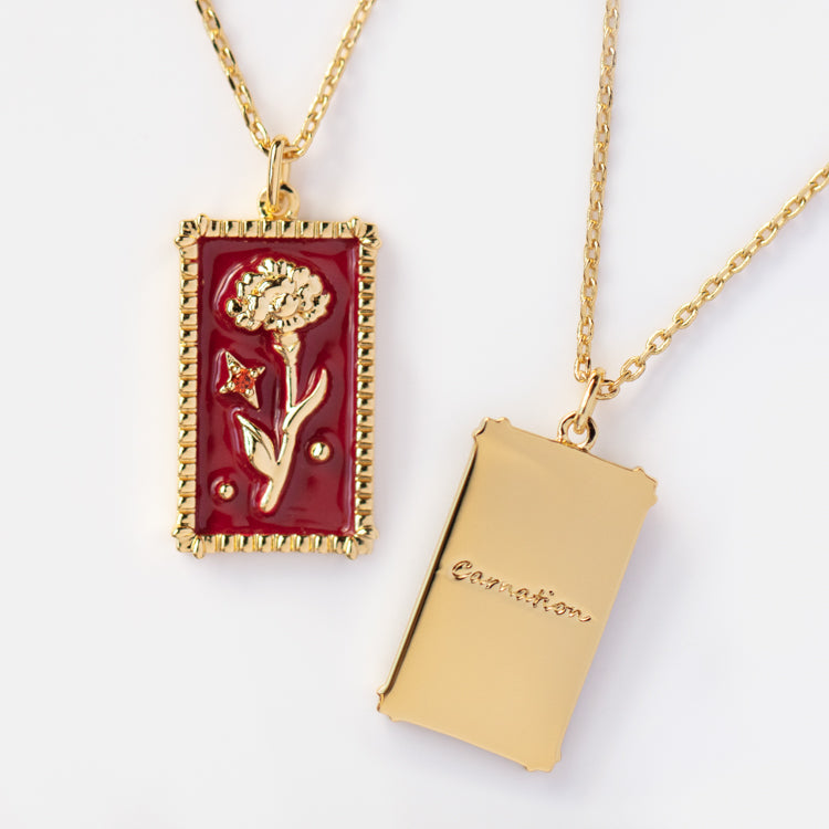 Enamel Birth Flower Pendant Necklace - Personalized Jewelry Gift for Women - Perfect for Birthdays, Anniversaries & Mother's Day