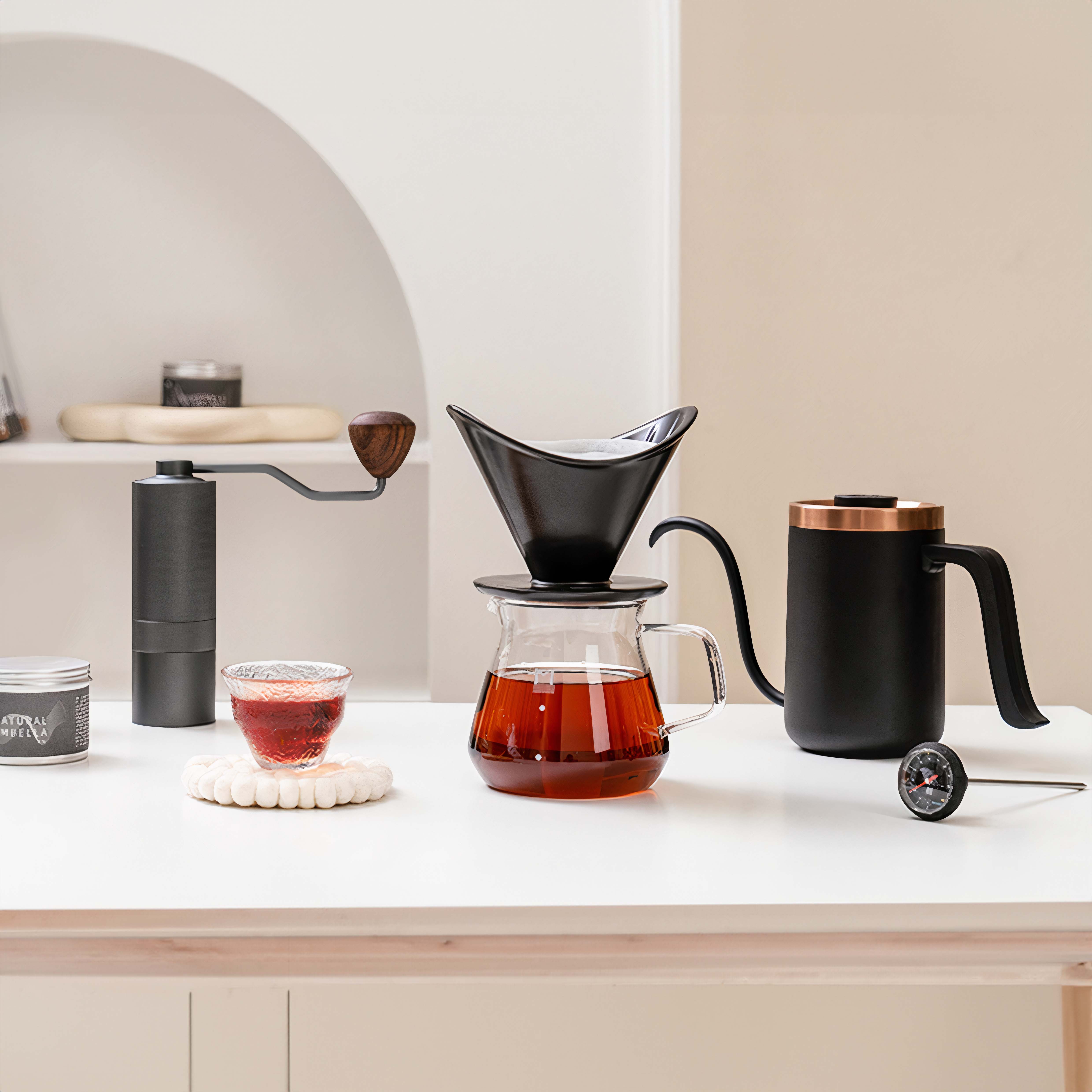 Premium Pour Over Coffee Maker Kit - Dripper, Carafe & Filters - Perfect for Home, Office & Camping Brewing