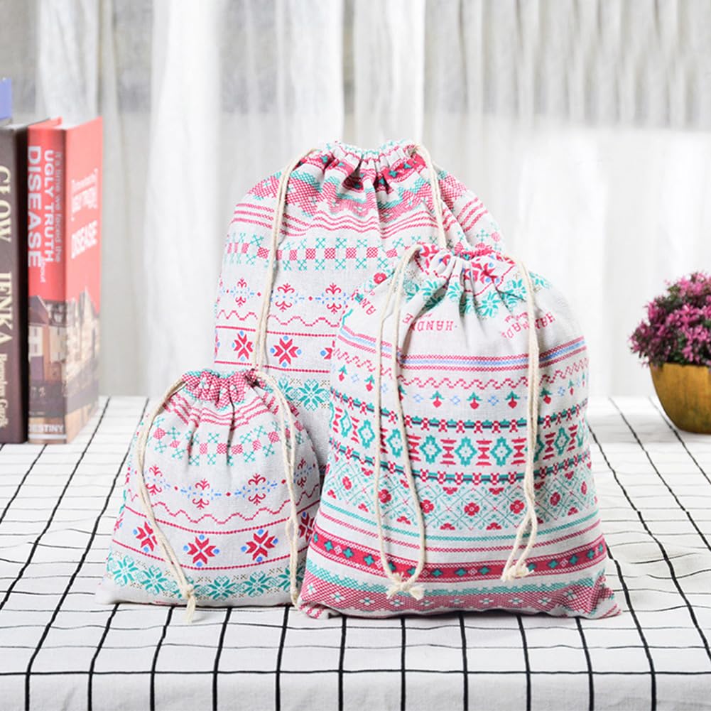 5-Pack Cotton Canvas Drawstring Storage Pouches - Breathable, Dust-Proof Shoe & Travel Organizer Bags for Shoes, Accessories & Small Items (05-TRV-BG1) - Perfect for Travel, Gym, Home & Office Organization