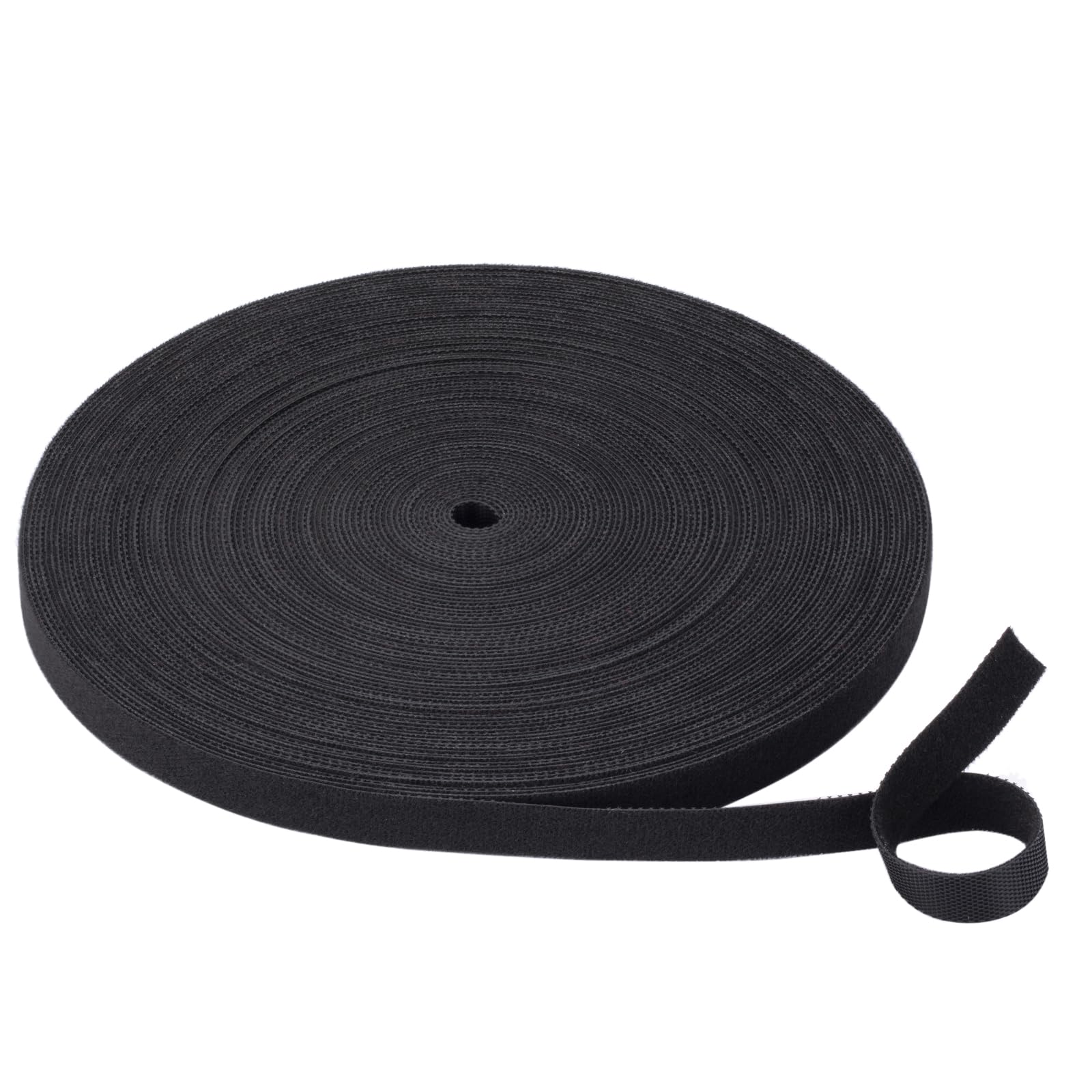 Reusable Hook and Loop Cable Ties - 3/4 Inch x 25 Yards Black Fastening Straps for Wire Management, Organization & DIY Projects - Perfect for Home, Office, Workshop & Electronics Cable Bundling