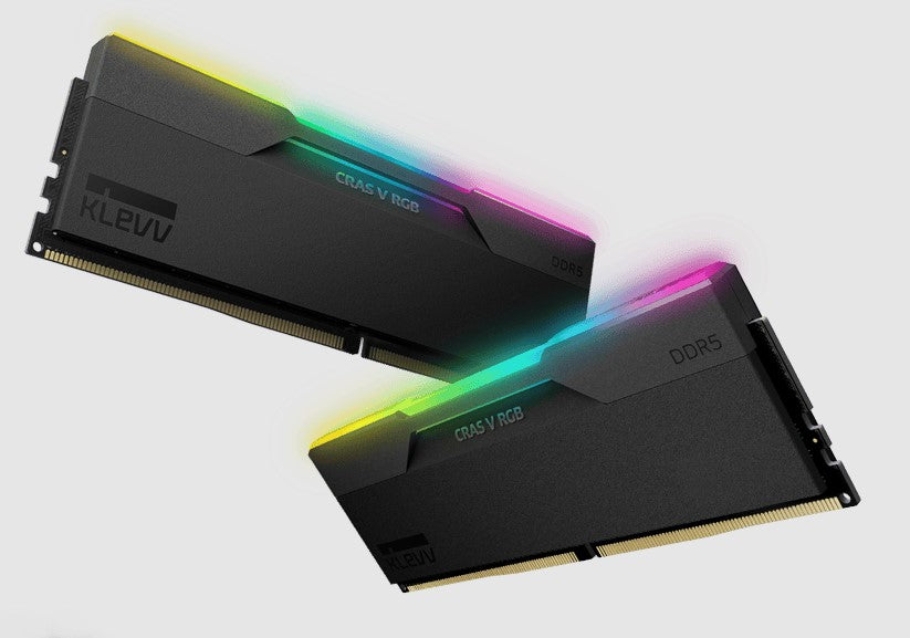 Klevv CRAS V RGB DDR5 6400MHz 48GB (2x24GB) CL32 Gaming Memory Kit - Black - High Performance RAM for PC Gaming, Streaming & Content Creation