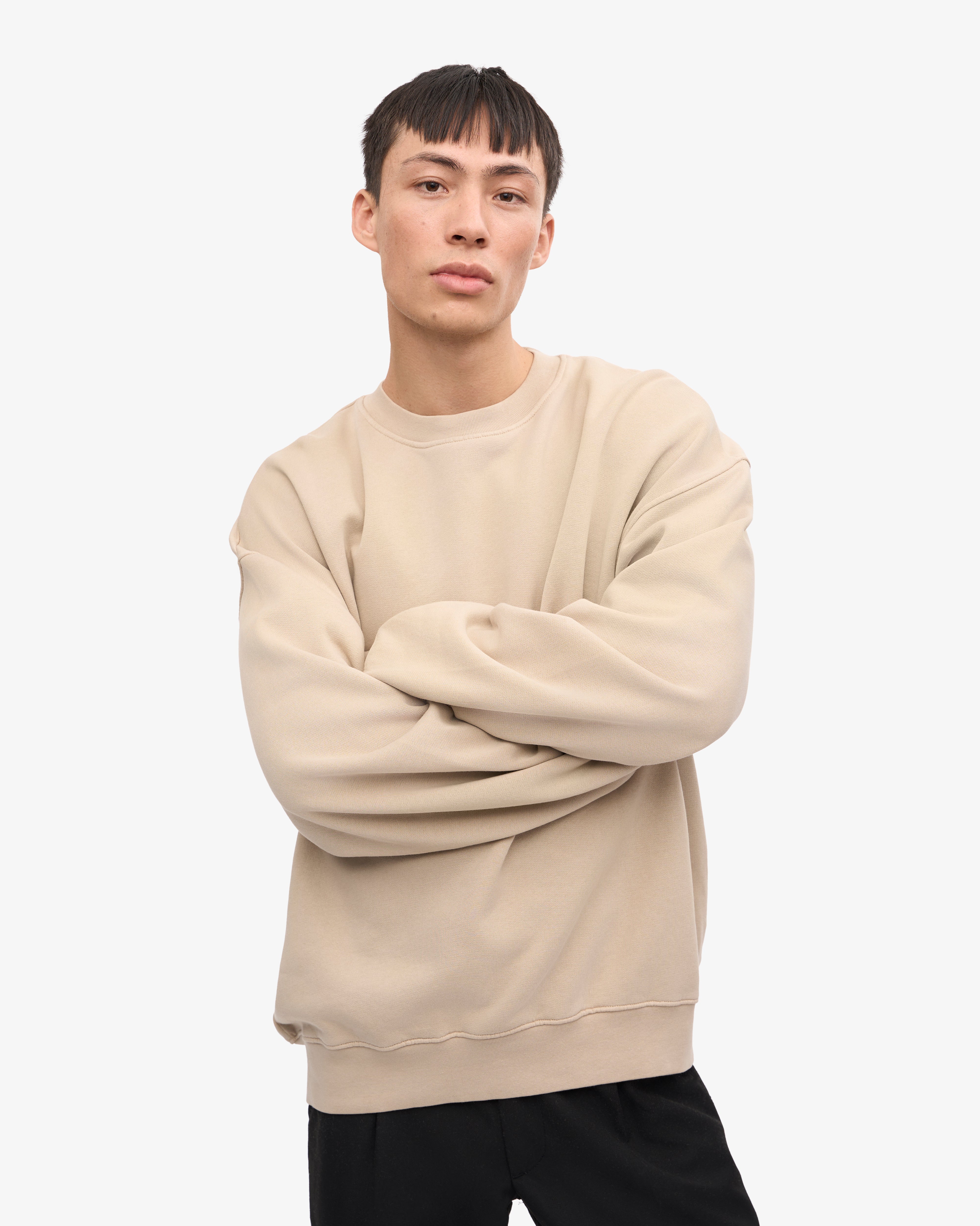 Organic Oversized Crewneck Sweatshirt for Women - Soft & Comfortable Oyster Grey Pullover - Perfect for Casual Wear, Loungewear & Cozy Outfits