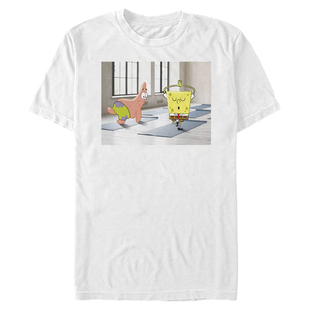 SpongeBob SquarePants Men's Big & Tall Short Sleeve T-Shirt - Nickelodeon Cartoon Graphic Tee for Yoga, Casual Wear & Fan Gifts