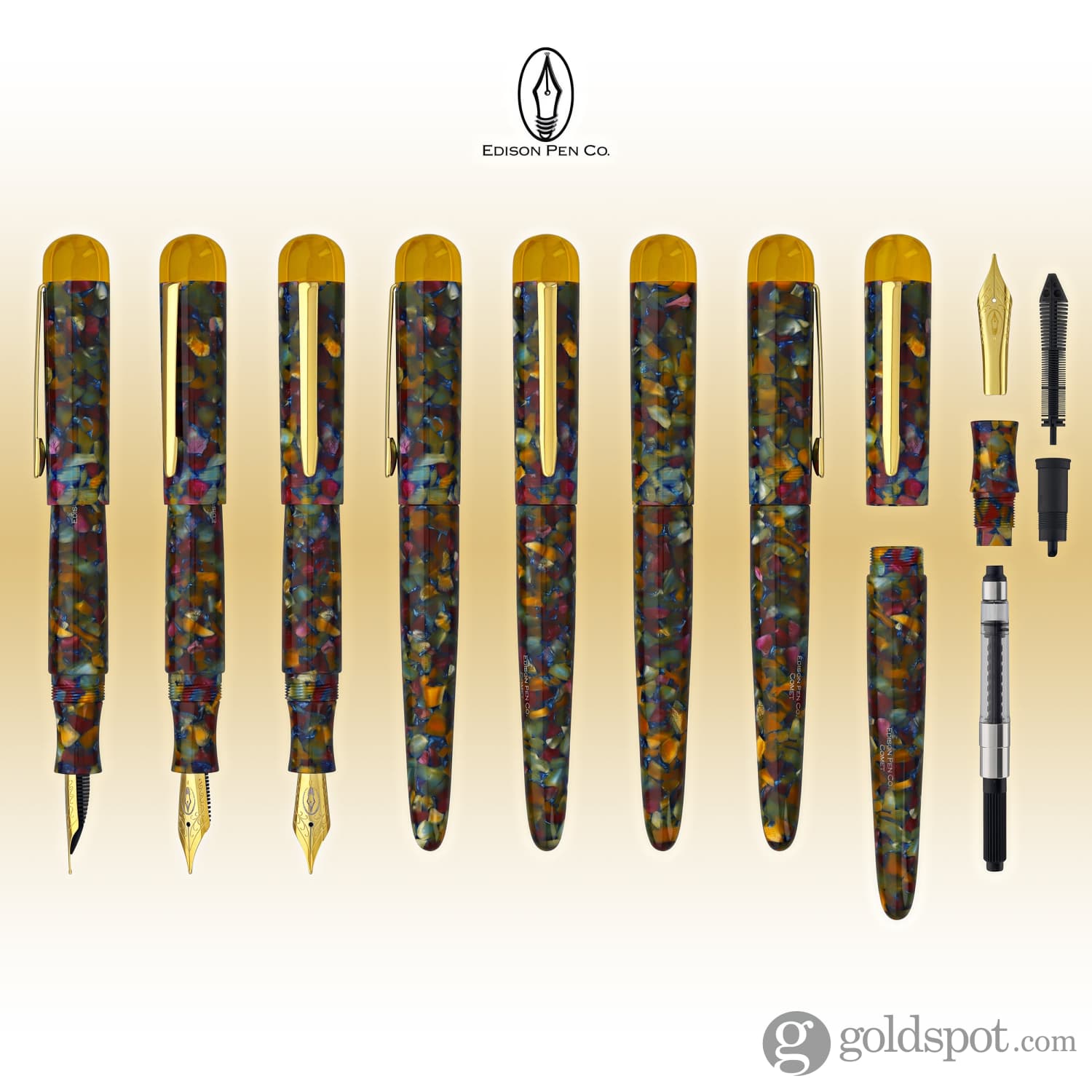Premium Edison Comet Fountain Pen - Brandywine Finish - Luxury Writing Instrument for Professionals & Collectors - Perfect for Office, Journaling & Gift Giving