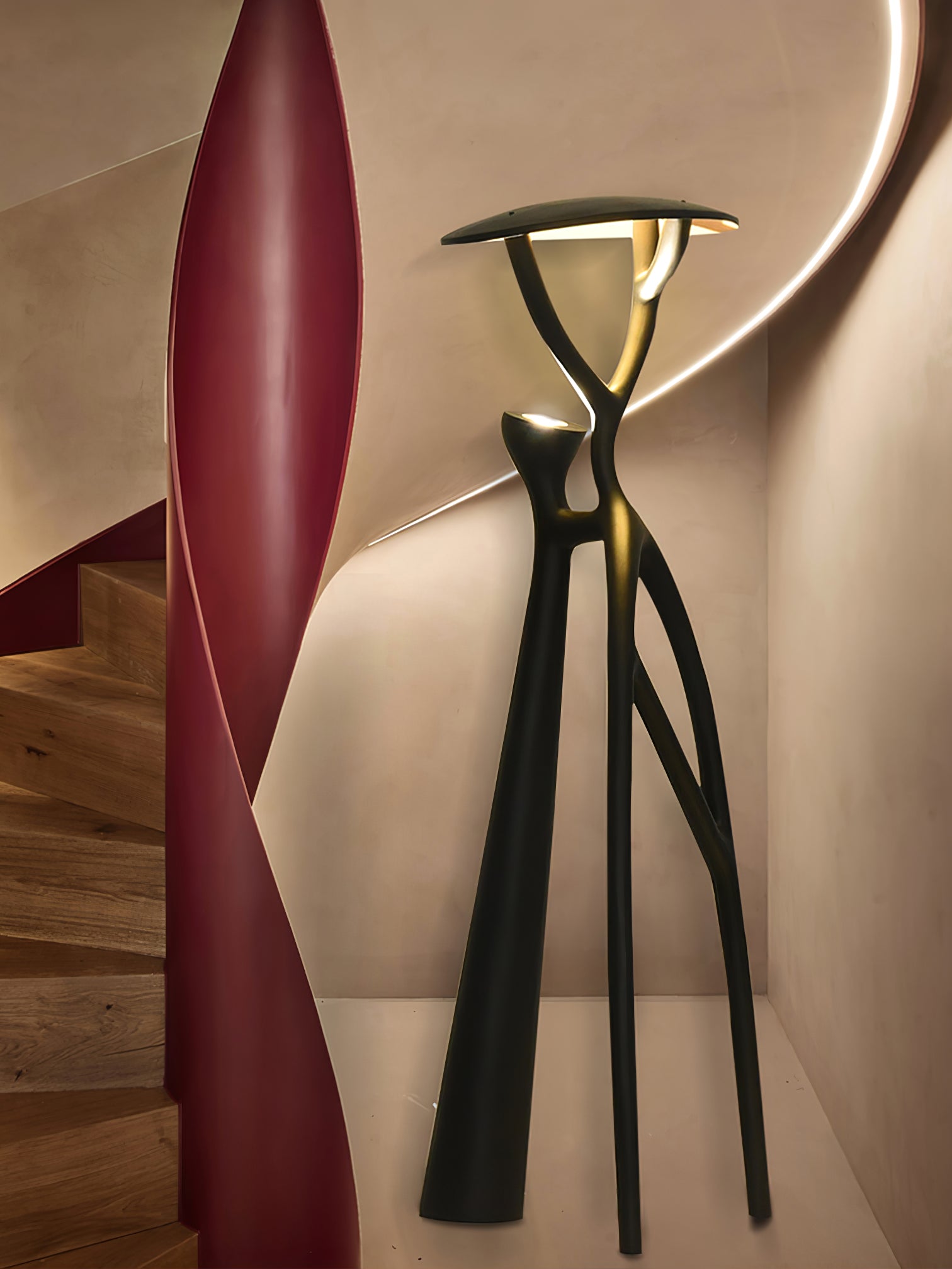 Gothic Tree Sculpture Floor Lamp - Elegant Handcrafted Metal Tree Design with Warm LED Lighting - Perfect for Living Room, Bedroom, or Gothic Home Decor
