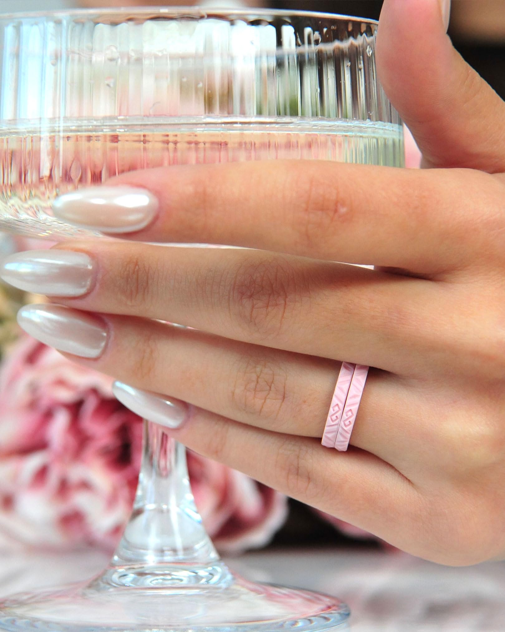 Rinfit Soft Stackable Silicone Wedding Rings for Women - Gym & Travel