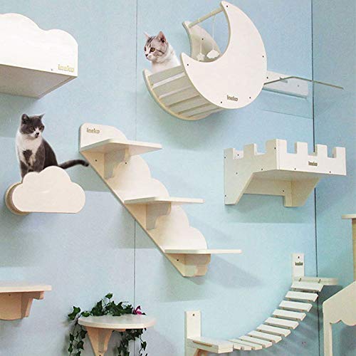 Wall-Mounted Cat Bed & Scratcher - Wooden Perch for Climbing & Lounging at Home