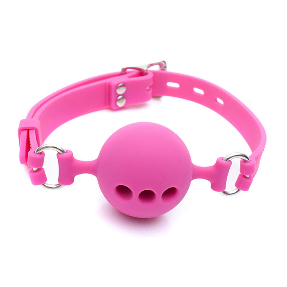 Breathable Silicone Ball Gag with Holes - Open Mouth Gag Sex Toy for BDSM & Fetish Lovers - Perfect for Role Play, Bondage & Sensory Play Scenes